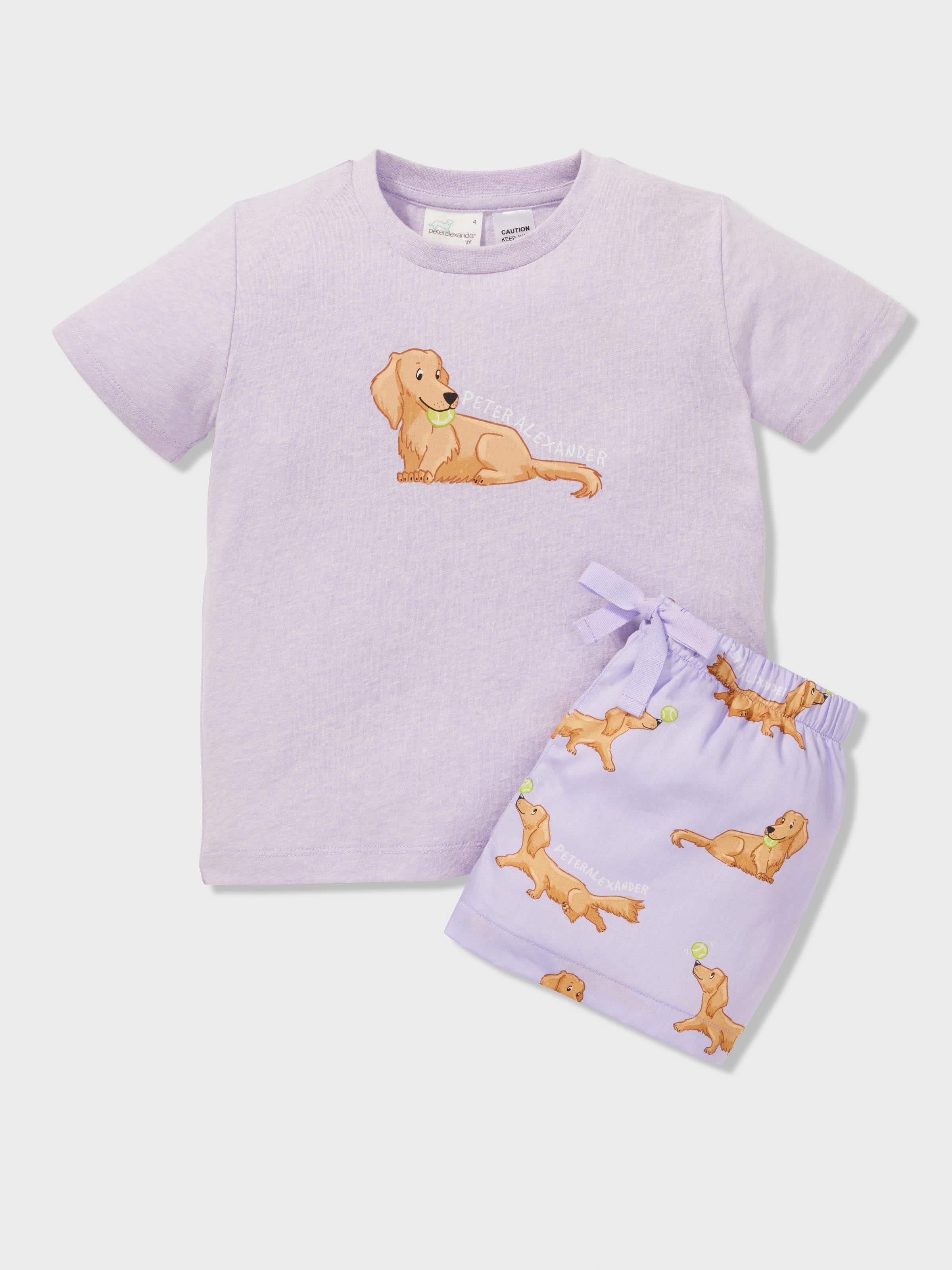 Girls Purple Penny Short Pj Set