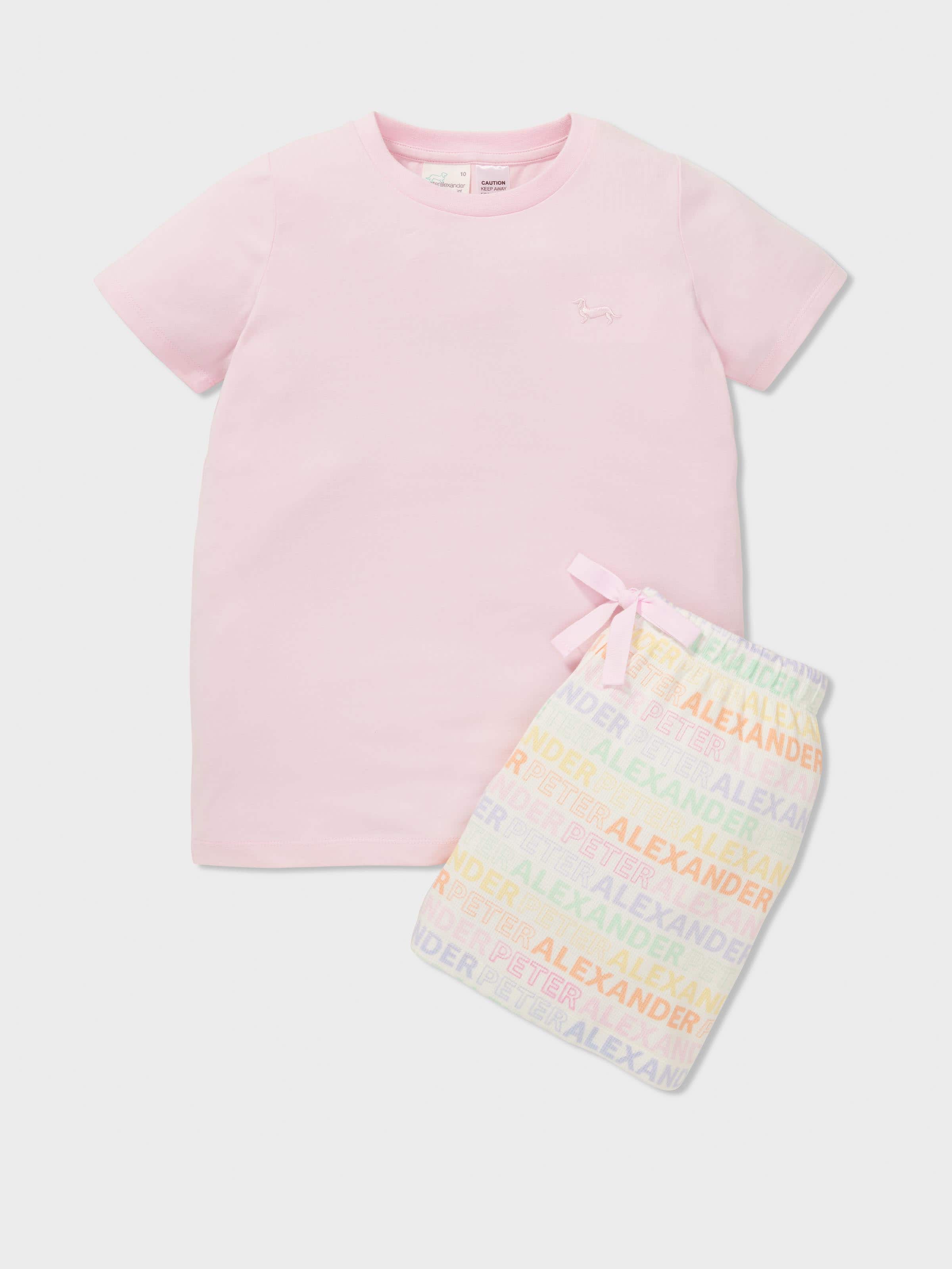 Girls Rainbow Logo Short Pj Set