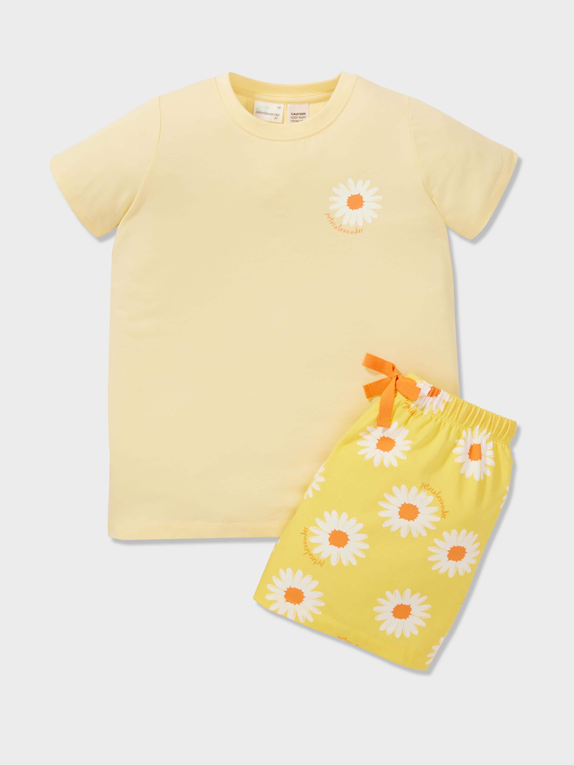 Girls Daisy Print Short Pj Set