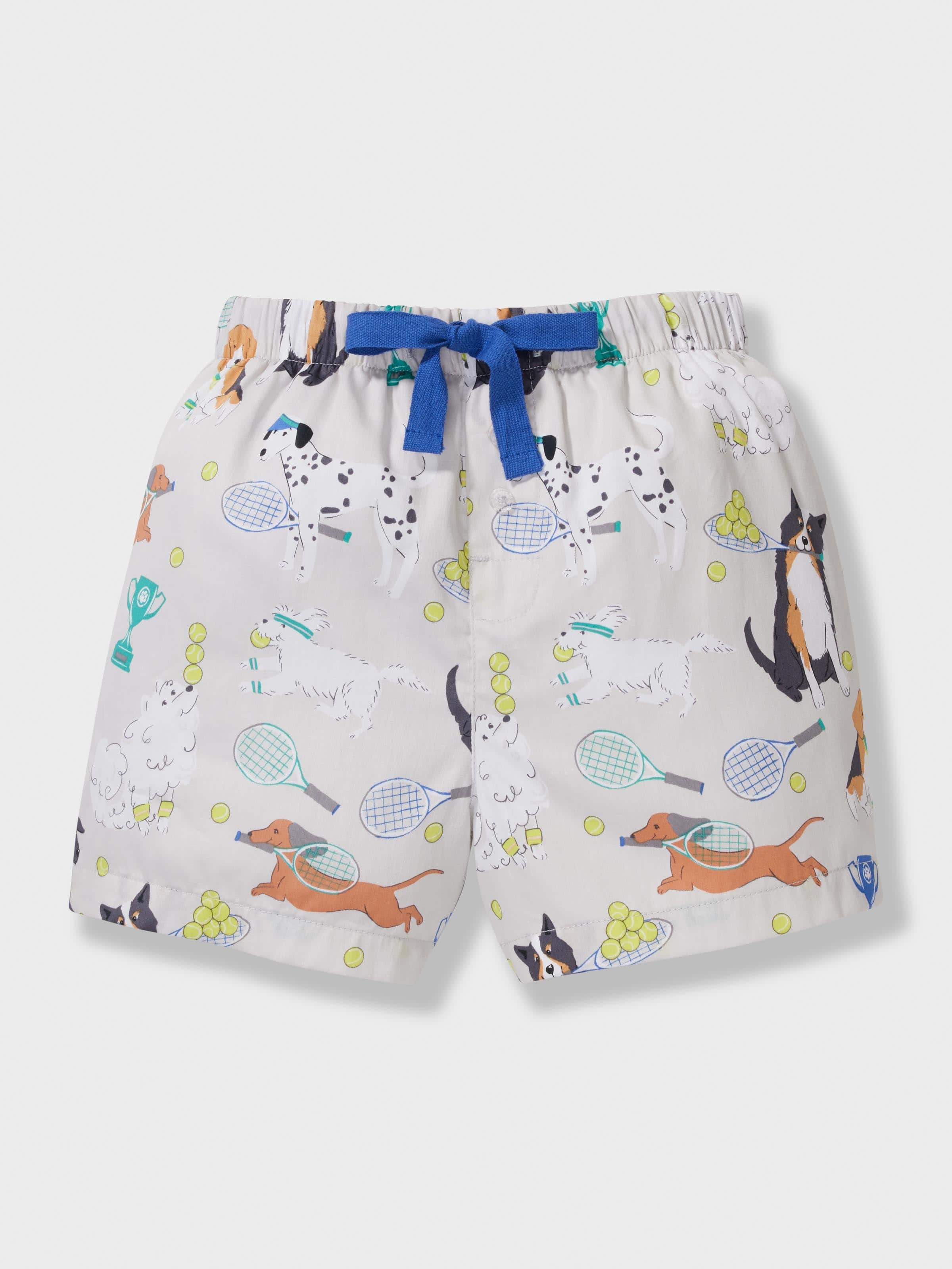 Jnr Boys 100 % Cotton Tennis Dogs Short Pj Set