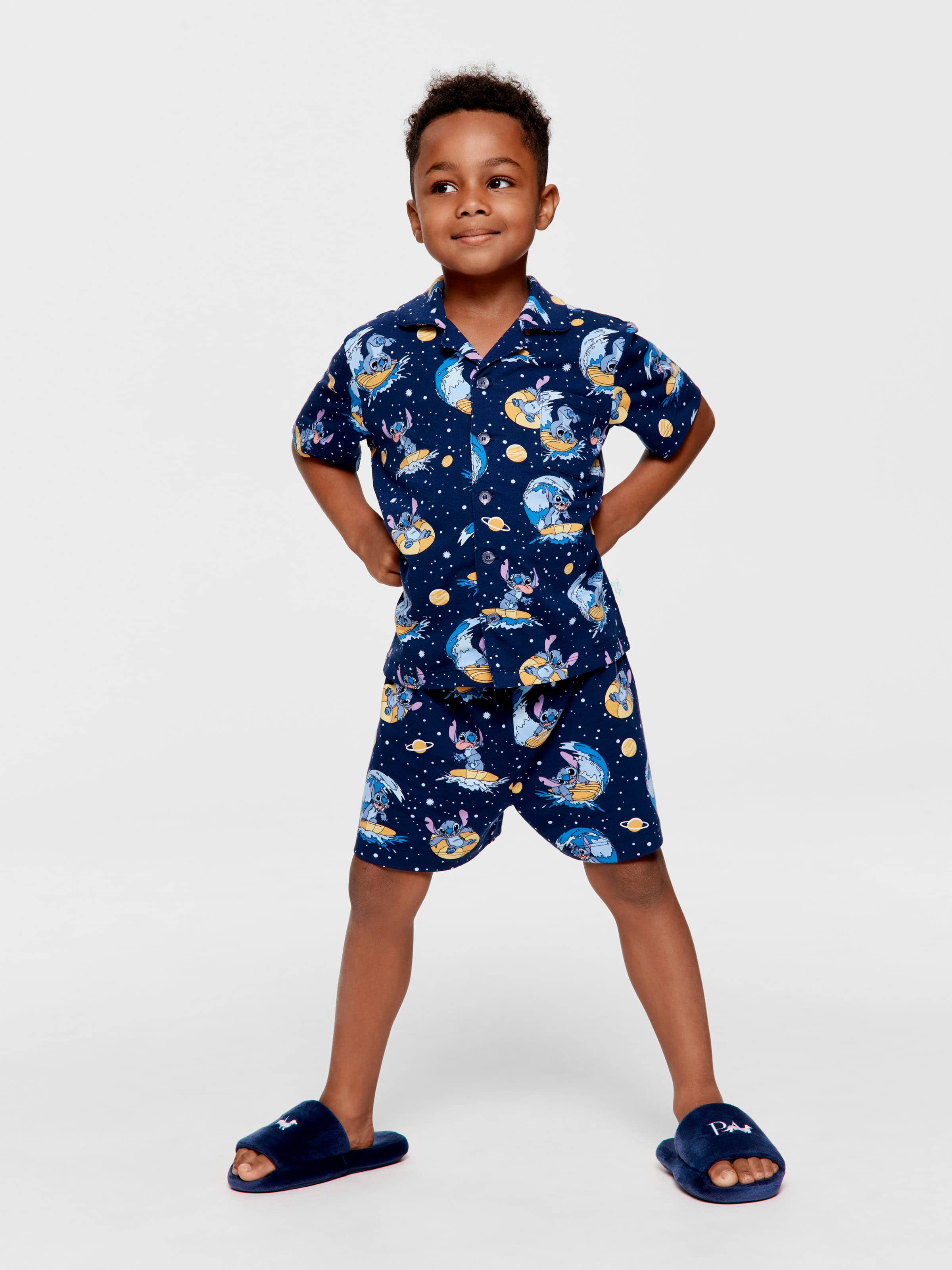 Jnr Boys Disney Stitch In Space Short Pj Set