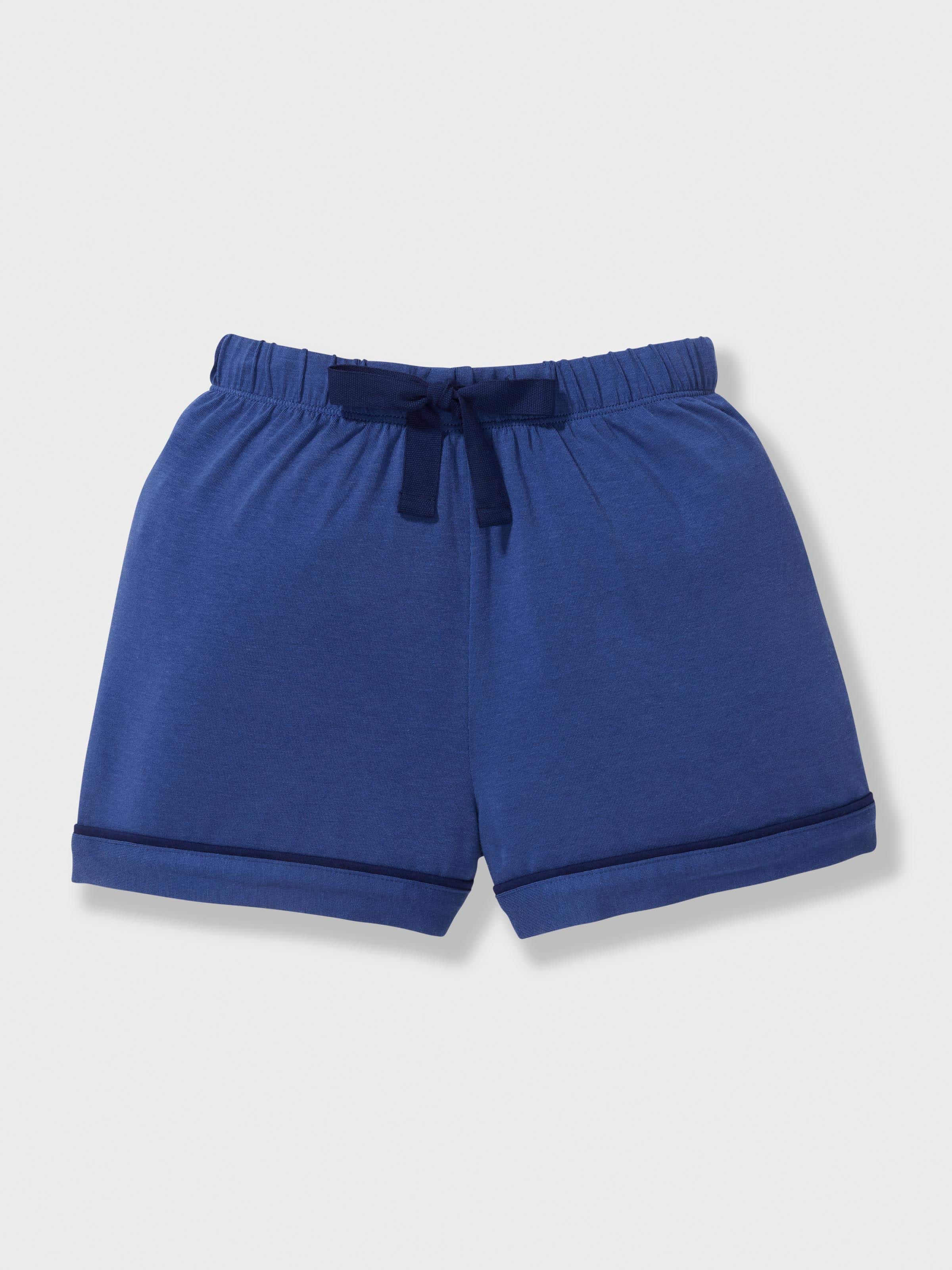 Jnr Boys Navy Bamboo Classic Short Pj Set