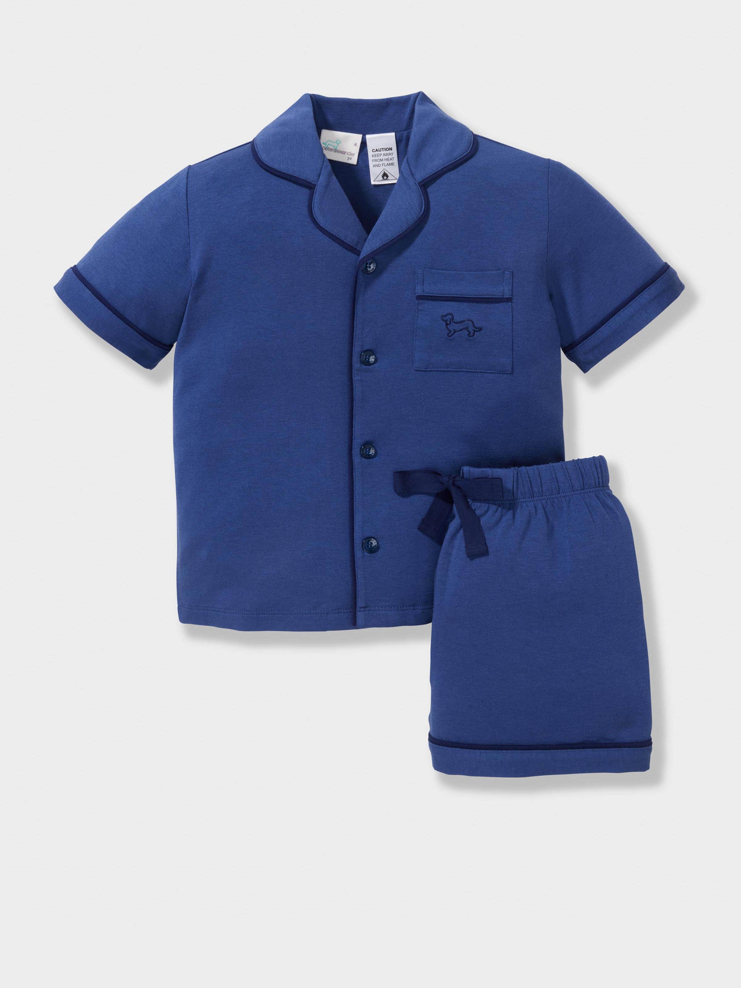 Jnr Boys Navy Bamboo Classic Short Pj Set
