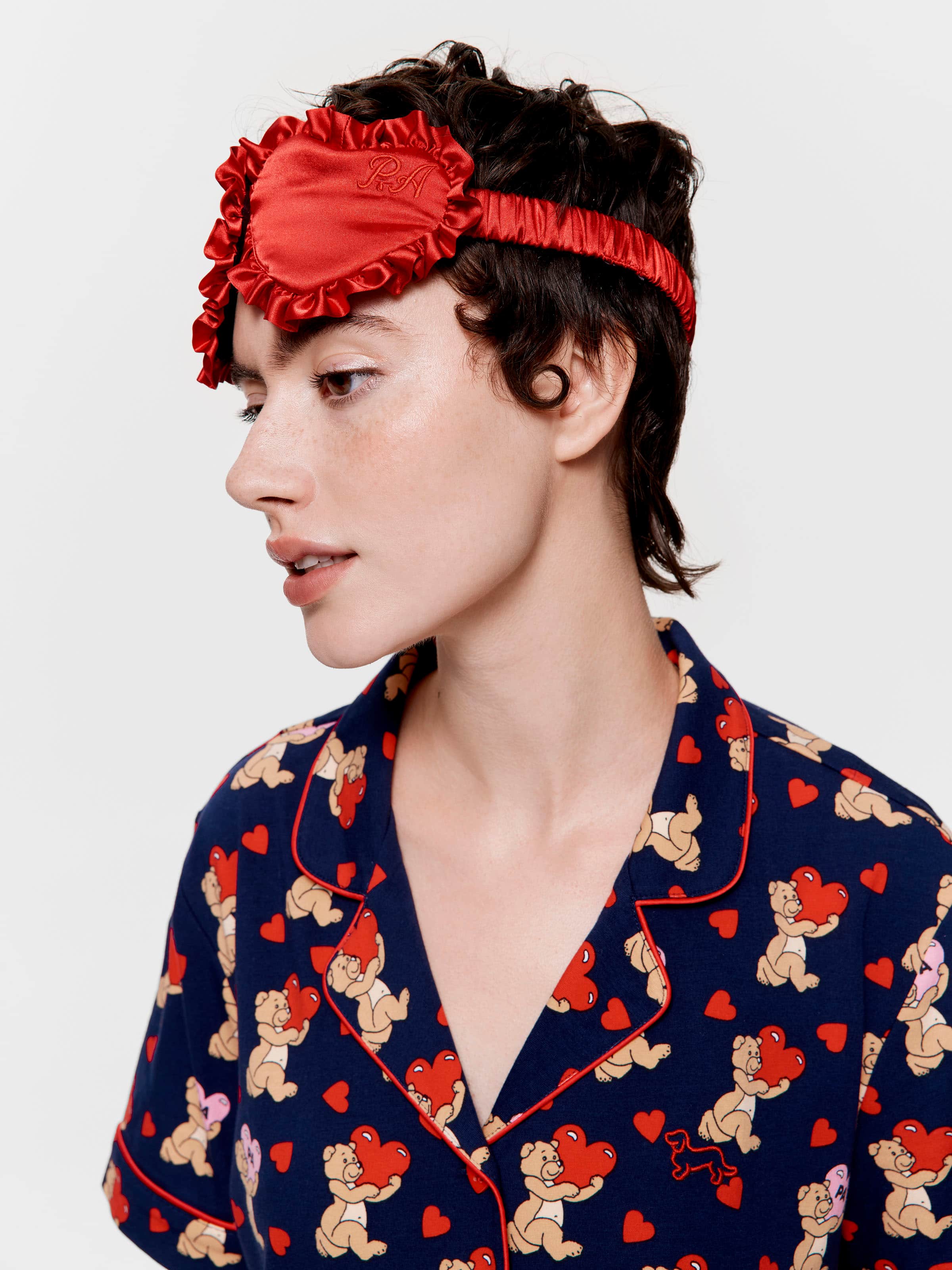 Ruffle Heart Eye Mask