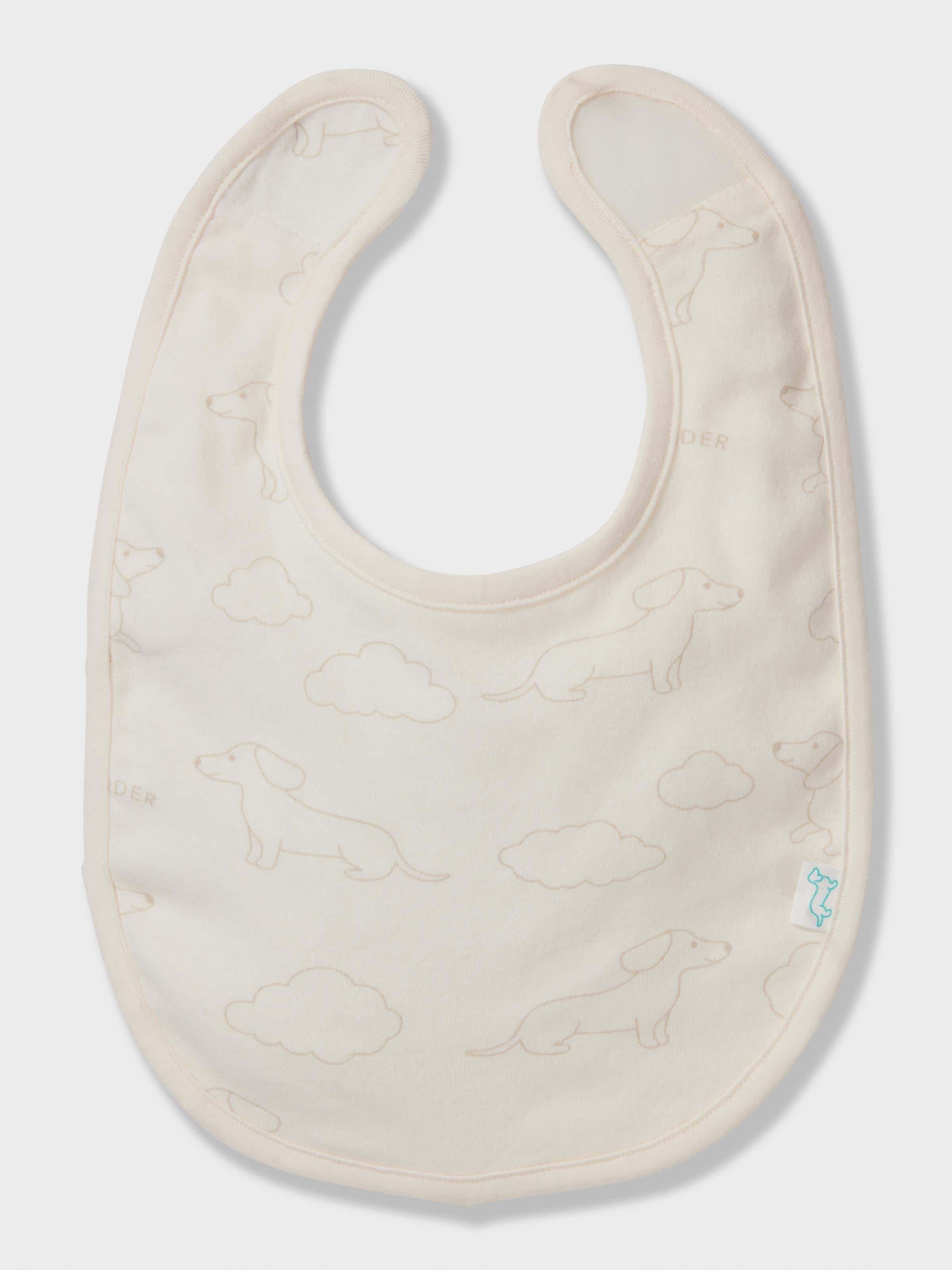 Baby Organics White Penny Print Bib