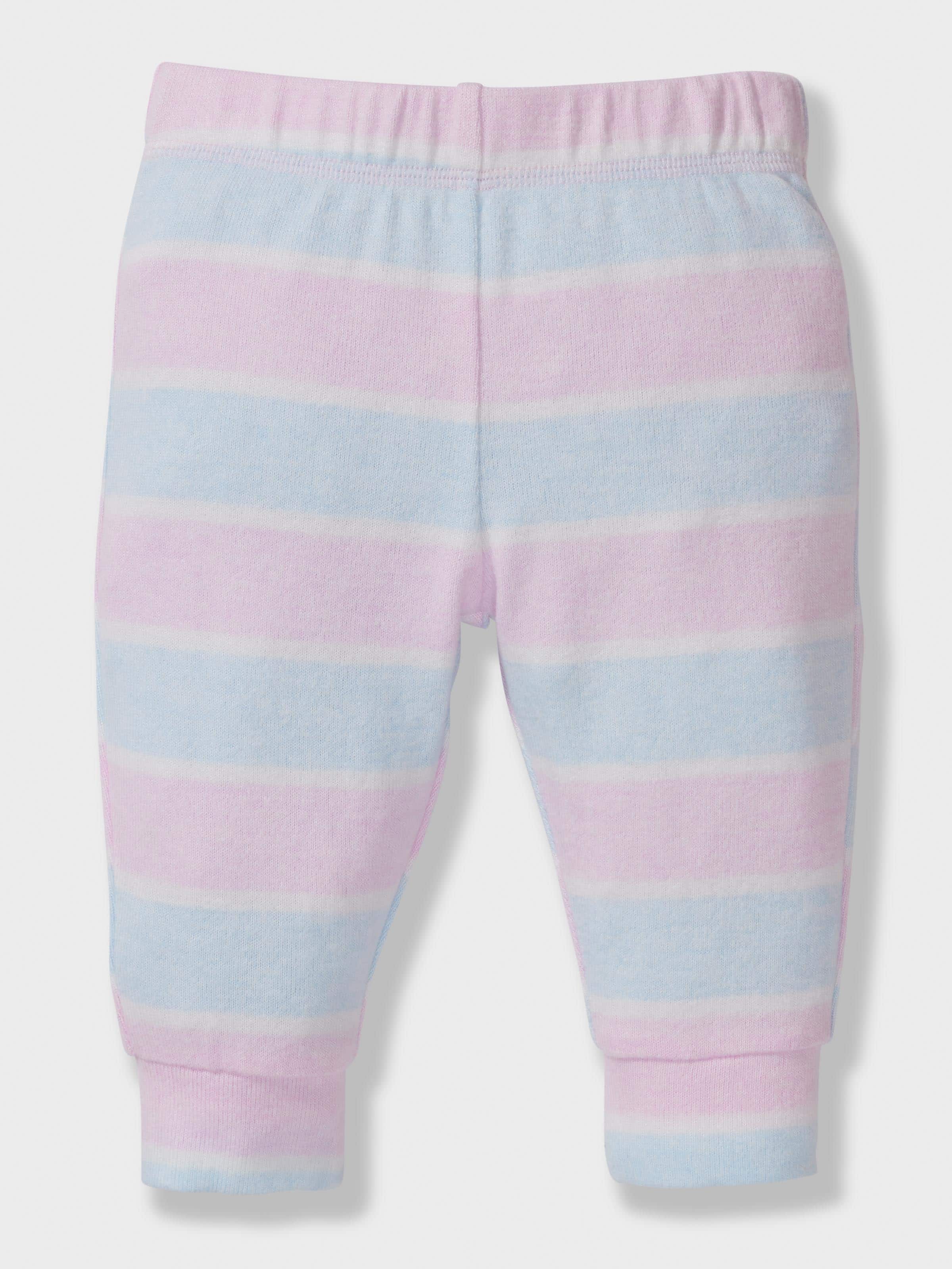 Baby Pastel Stripes Fuzzy Long Pj Set