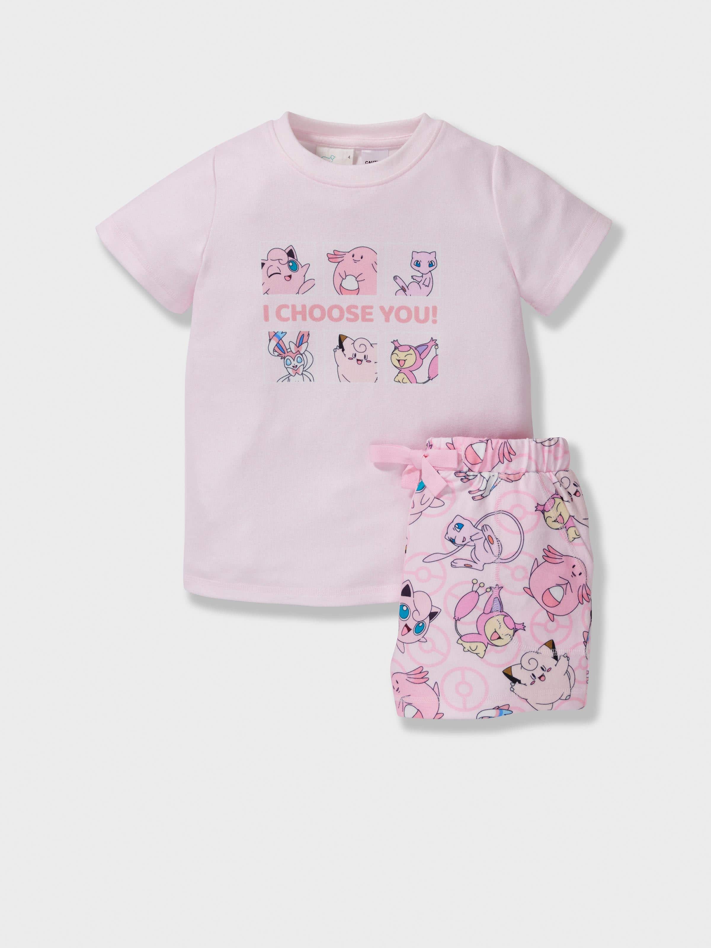 Jnr Girls Pokemon Plush Short Pj Set
