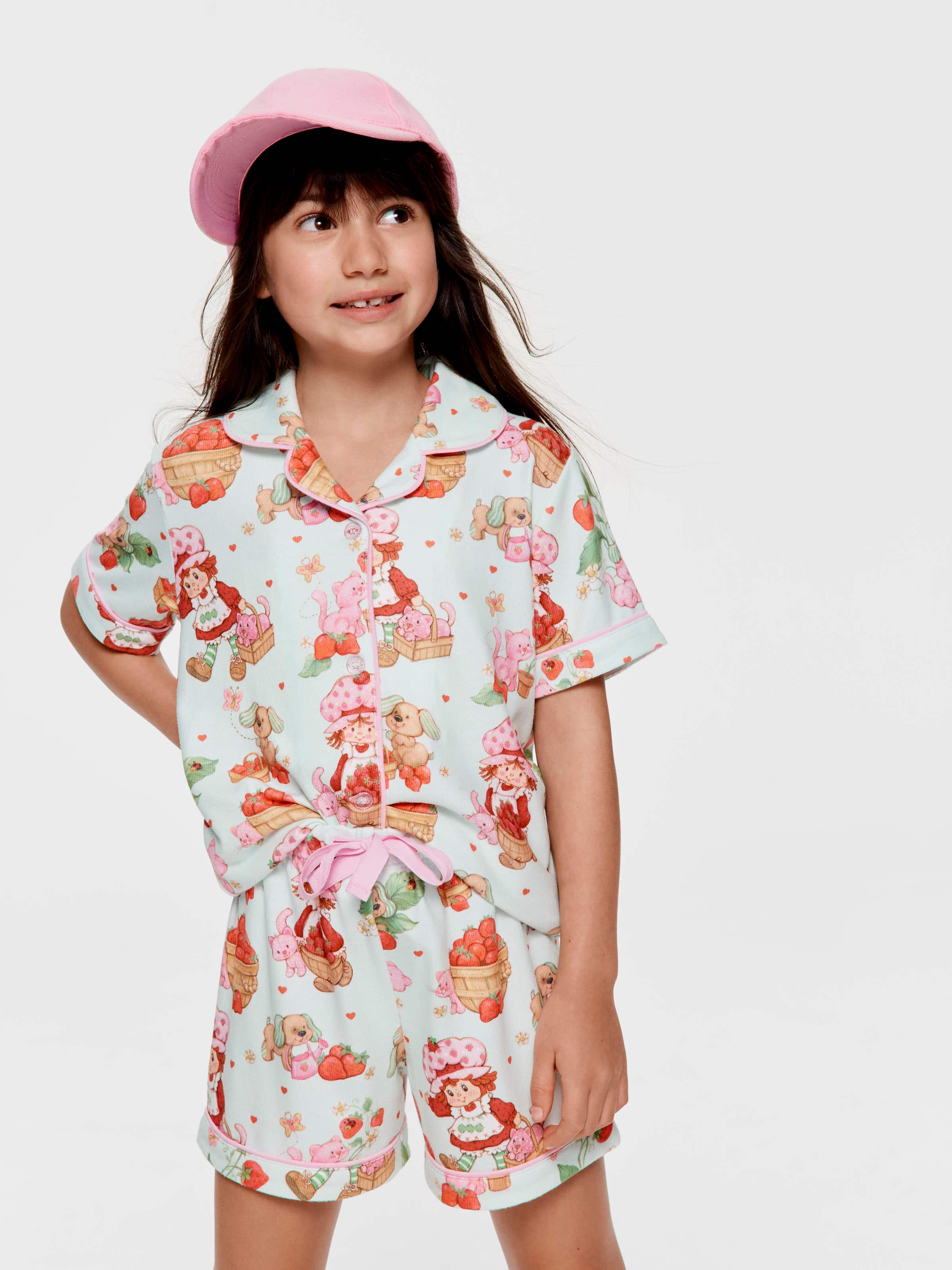 Jnr Girls Strawberry Shortcake Plush Classic Shortie Pj Set