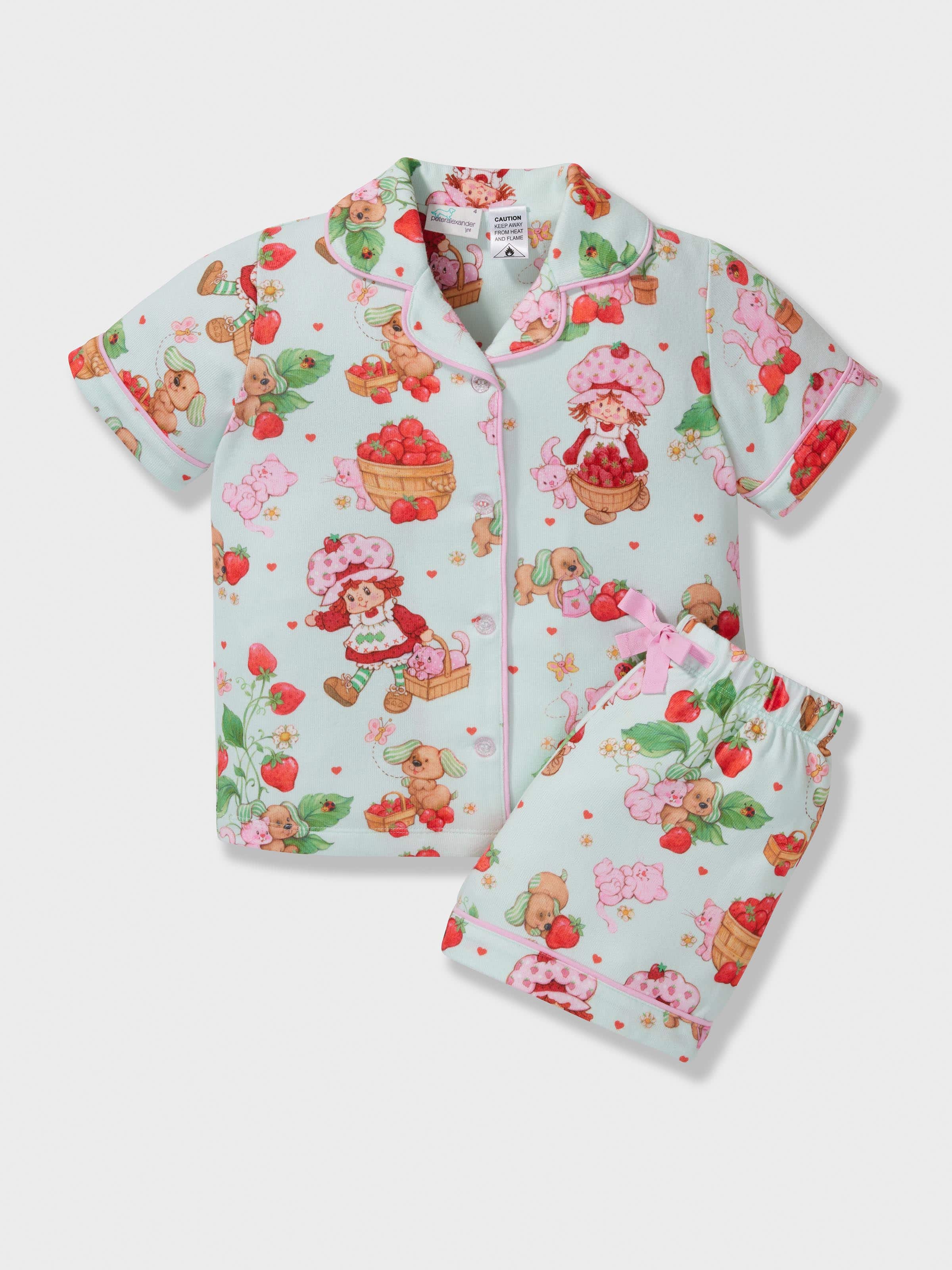 Girls Strawberry Shortcake Plush Classic Shortie Pj Set