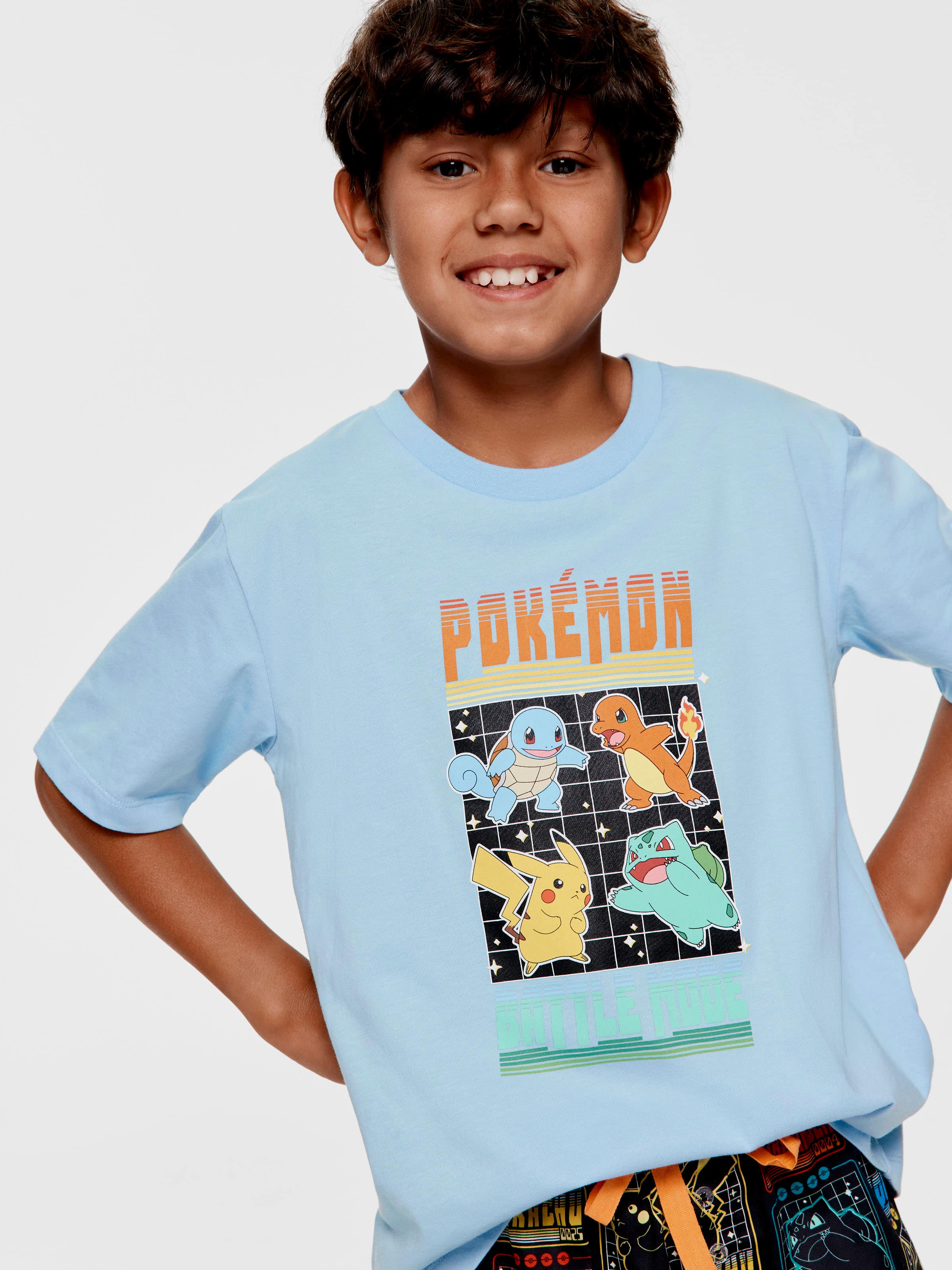 Boys Pokemon Battle 100% Cotton Short Pj Set