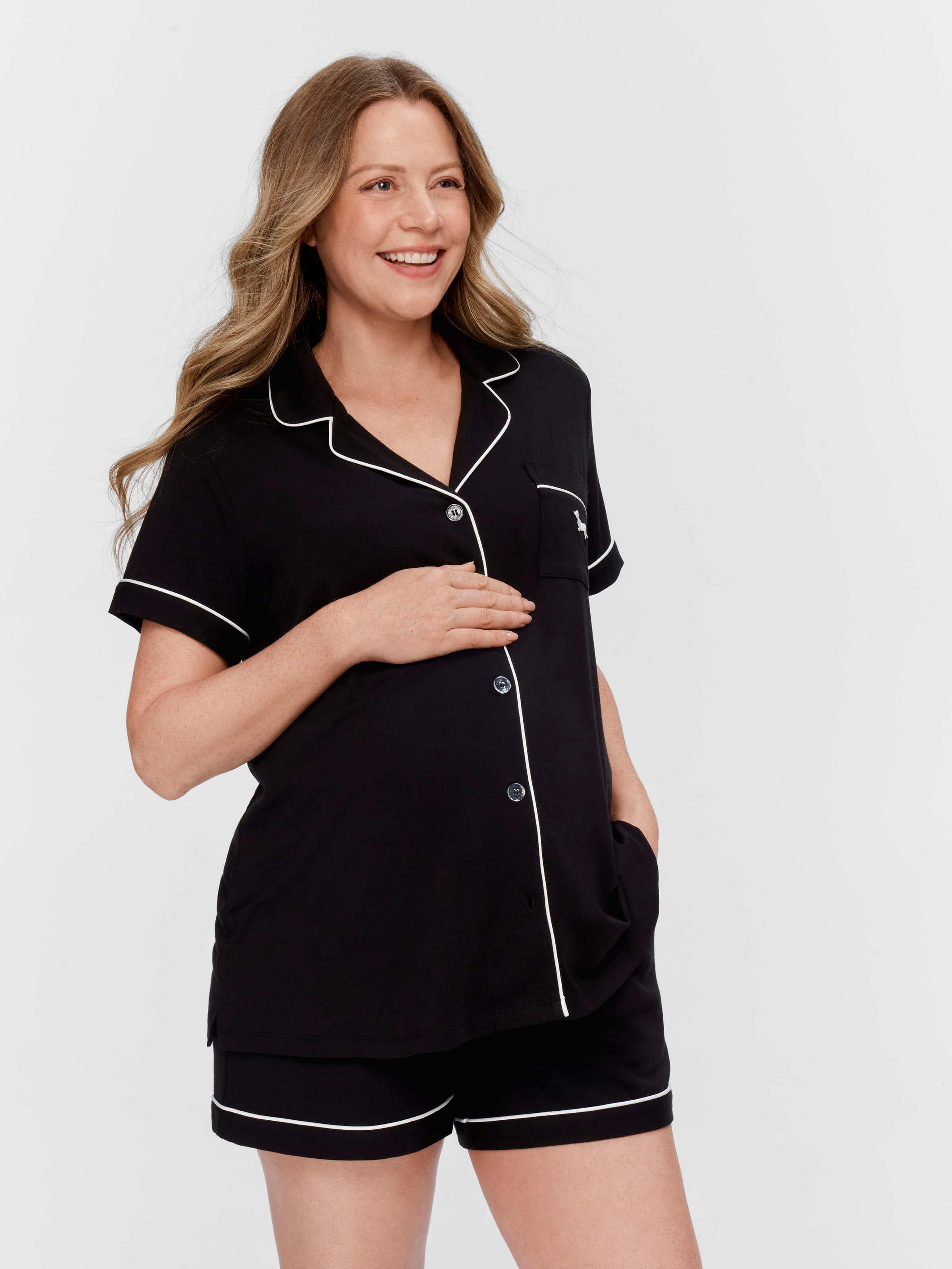 Maternity Black Shortie Pj Set