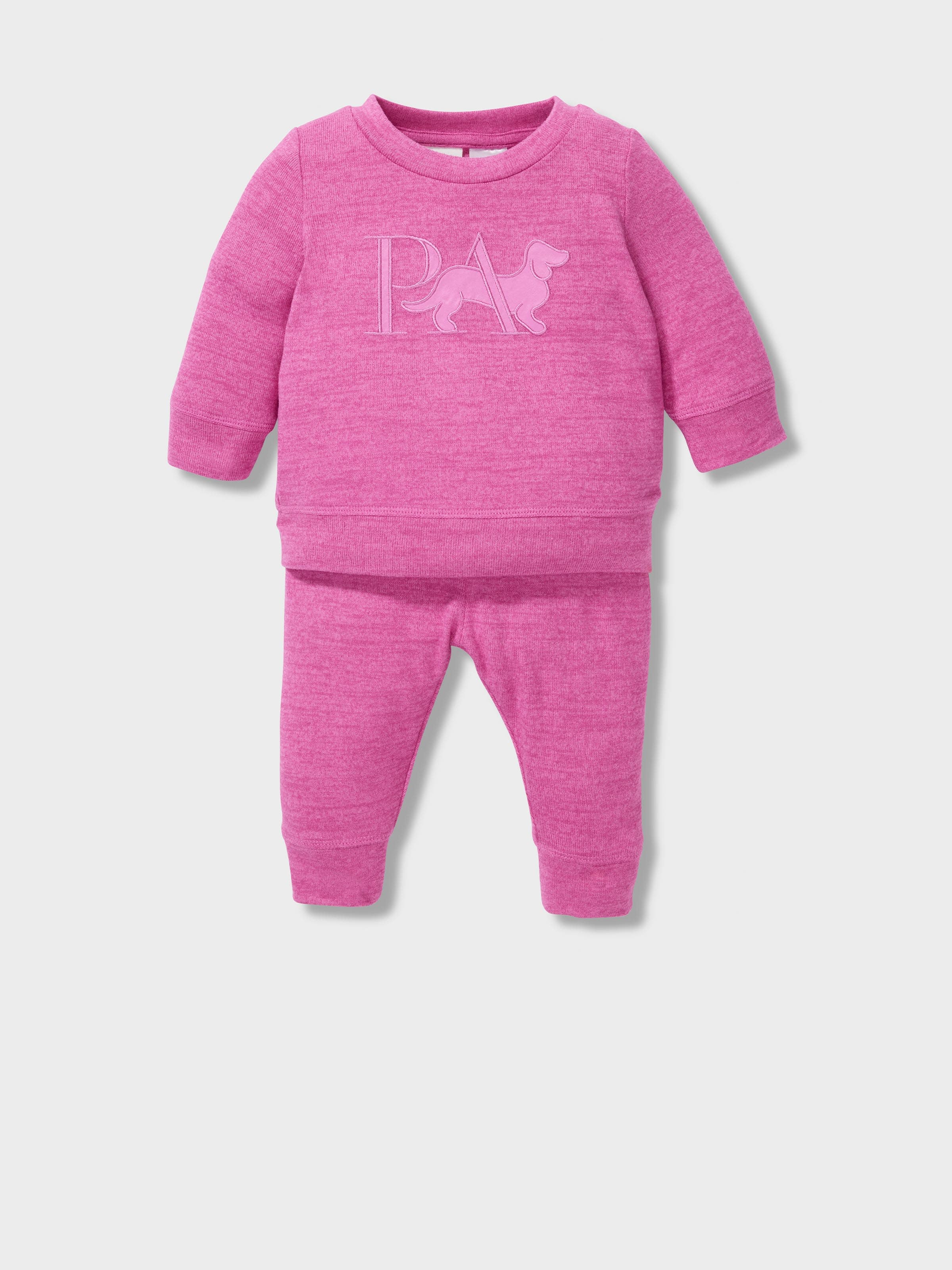 Baby Girl Fuchsia Fuzzy Long Pj Set