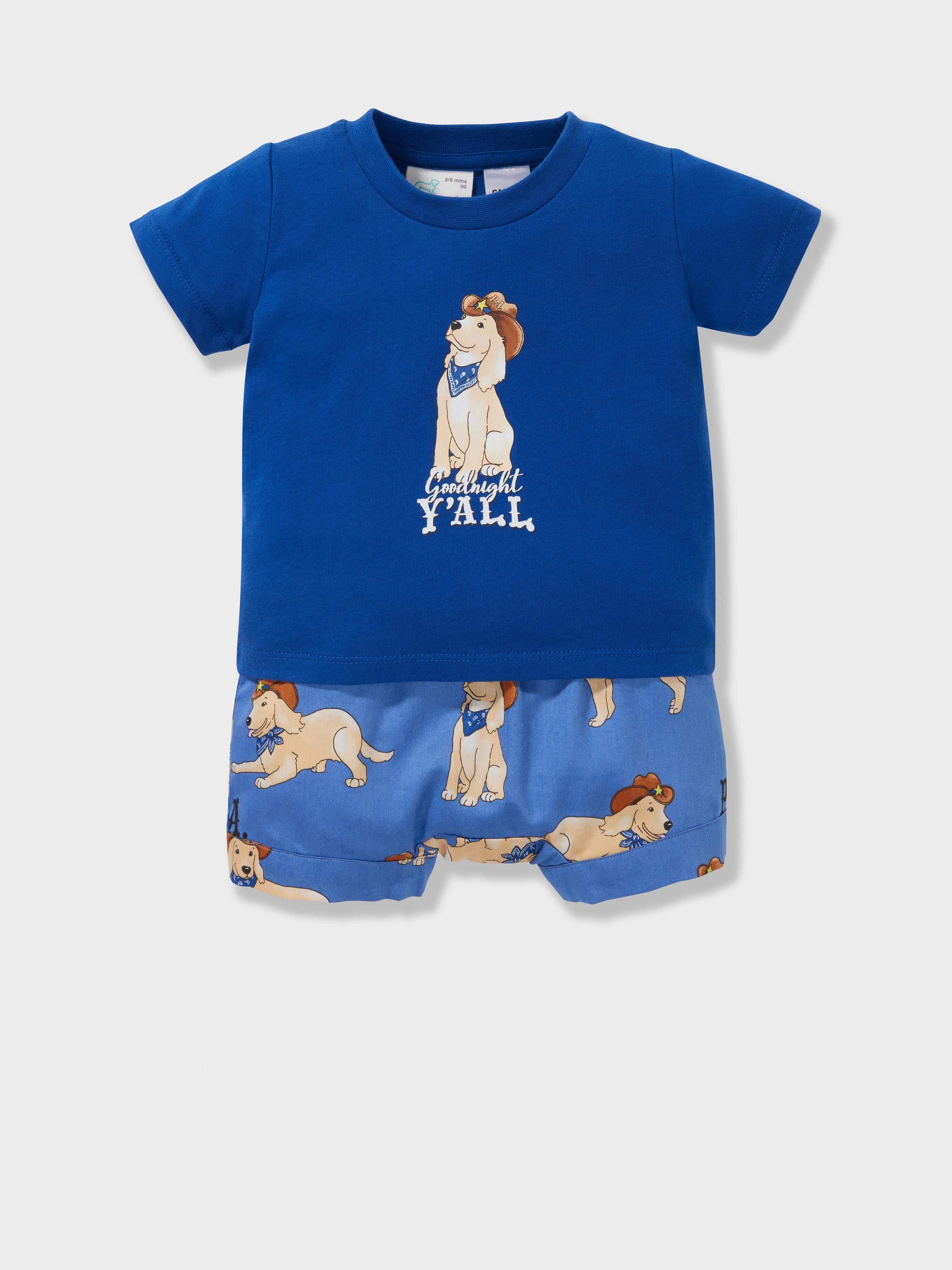 Baby Cowboy Dogs 100% Cotton Short Pj Set
