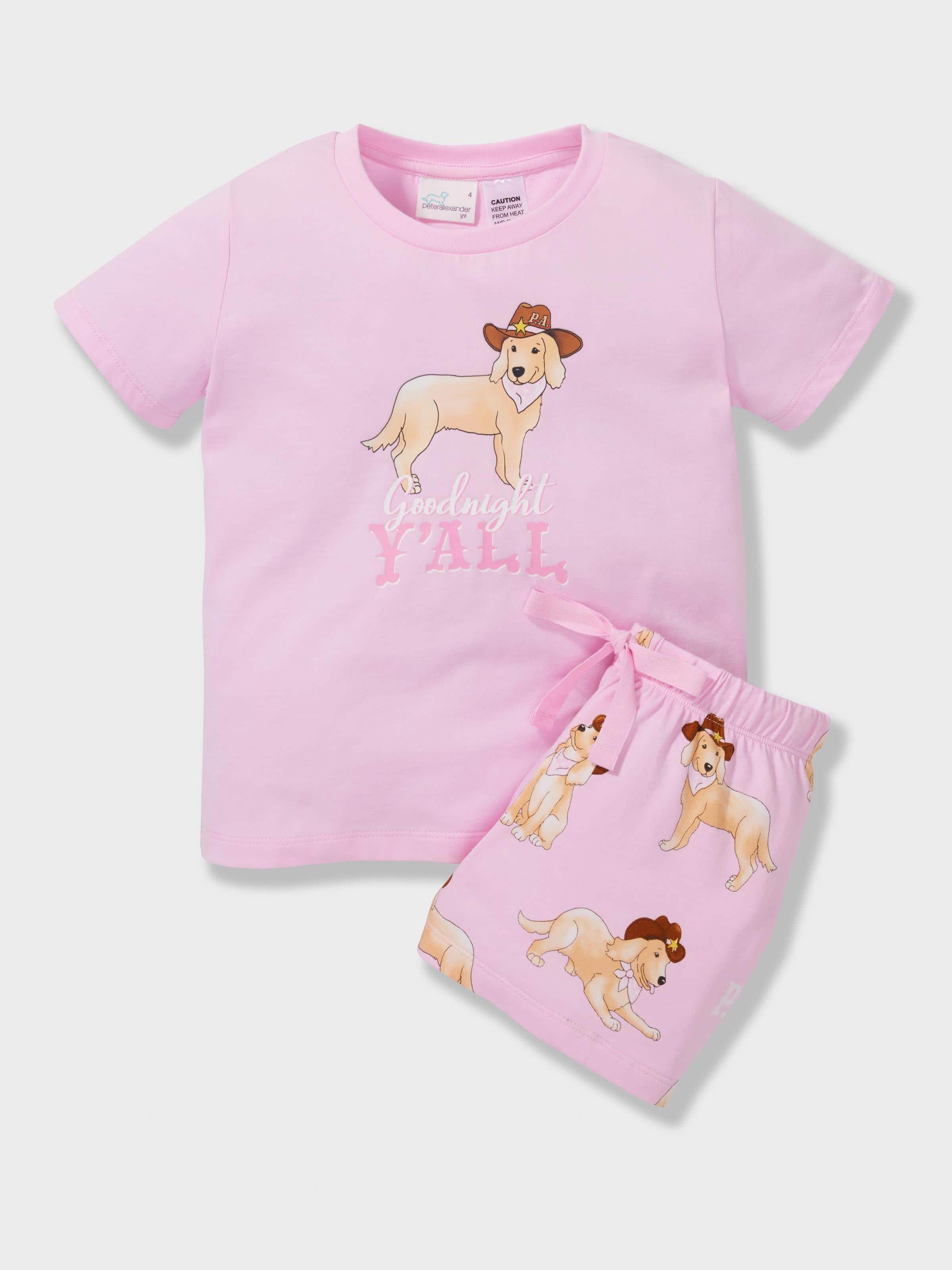 Girls Cowboy Dogs Short Pj Set