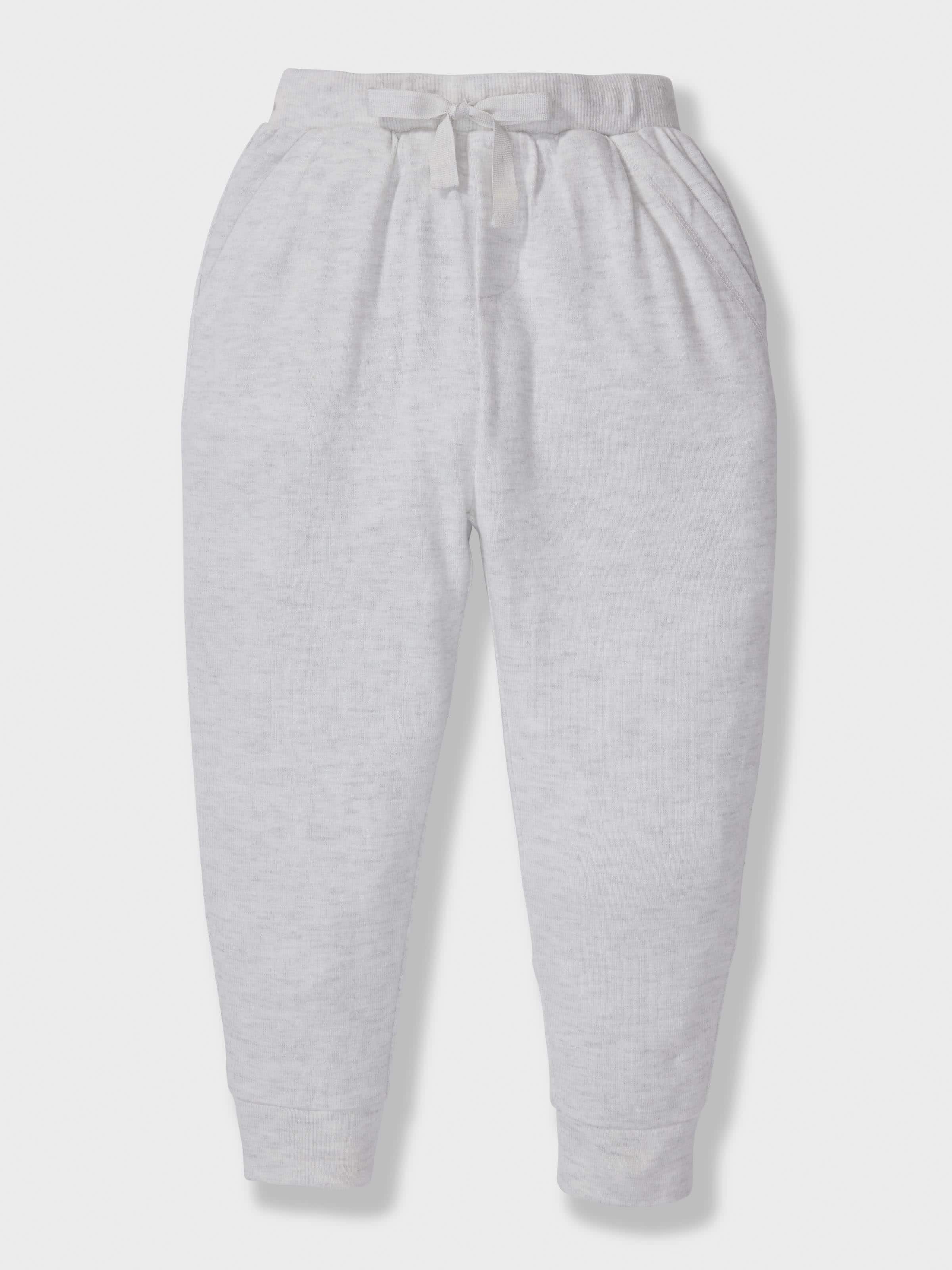 Kids Stone Grey Fuzzy Long Pj Set