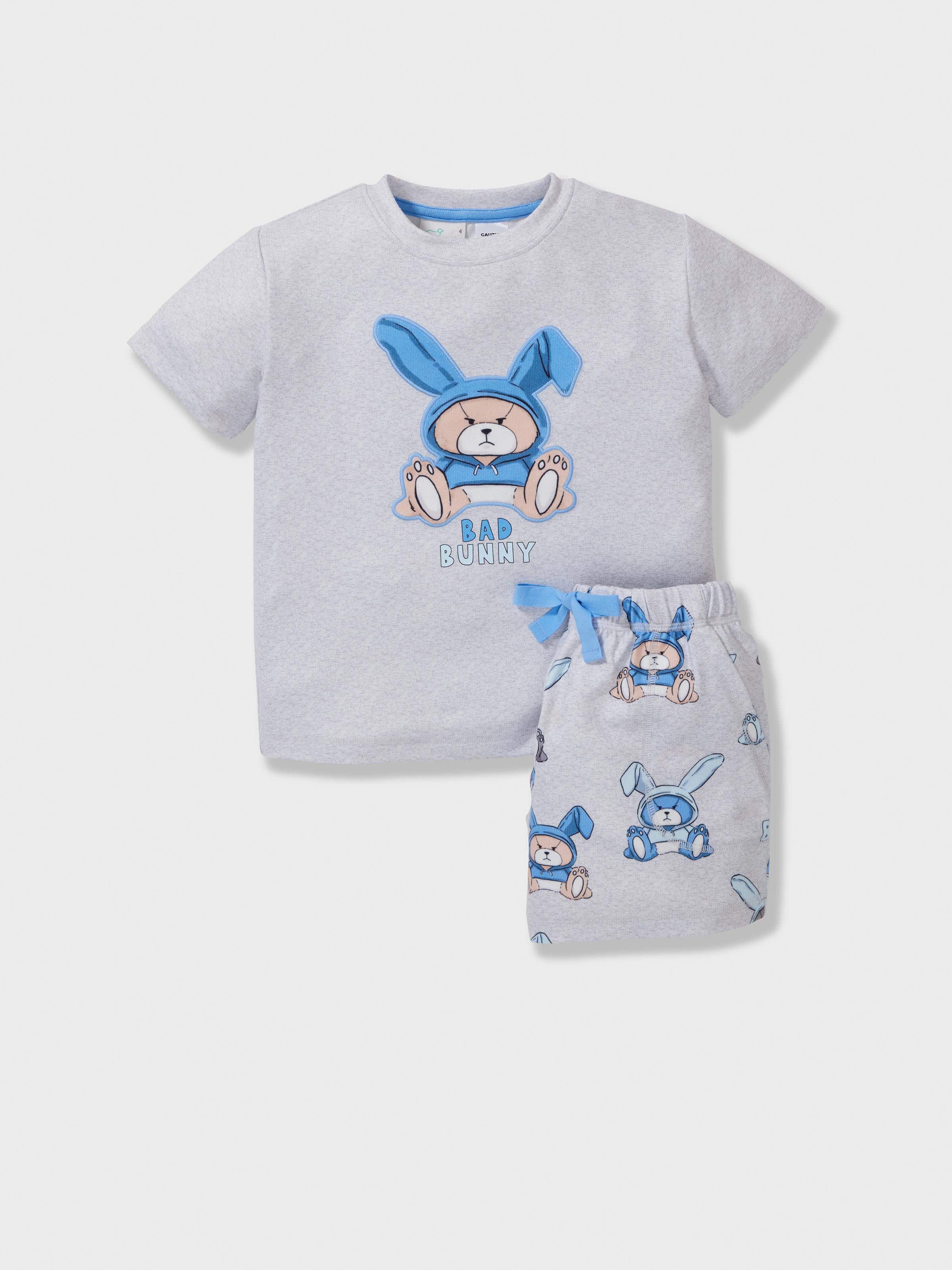 Jnr Boys Bad Bunny Plush Short Pj Set