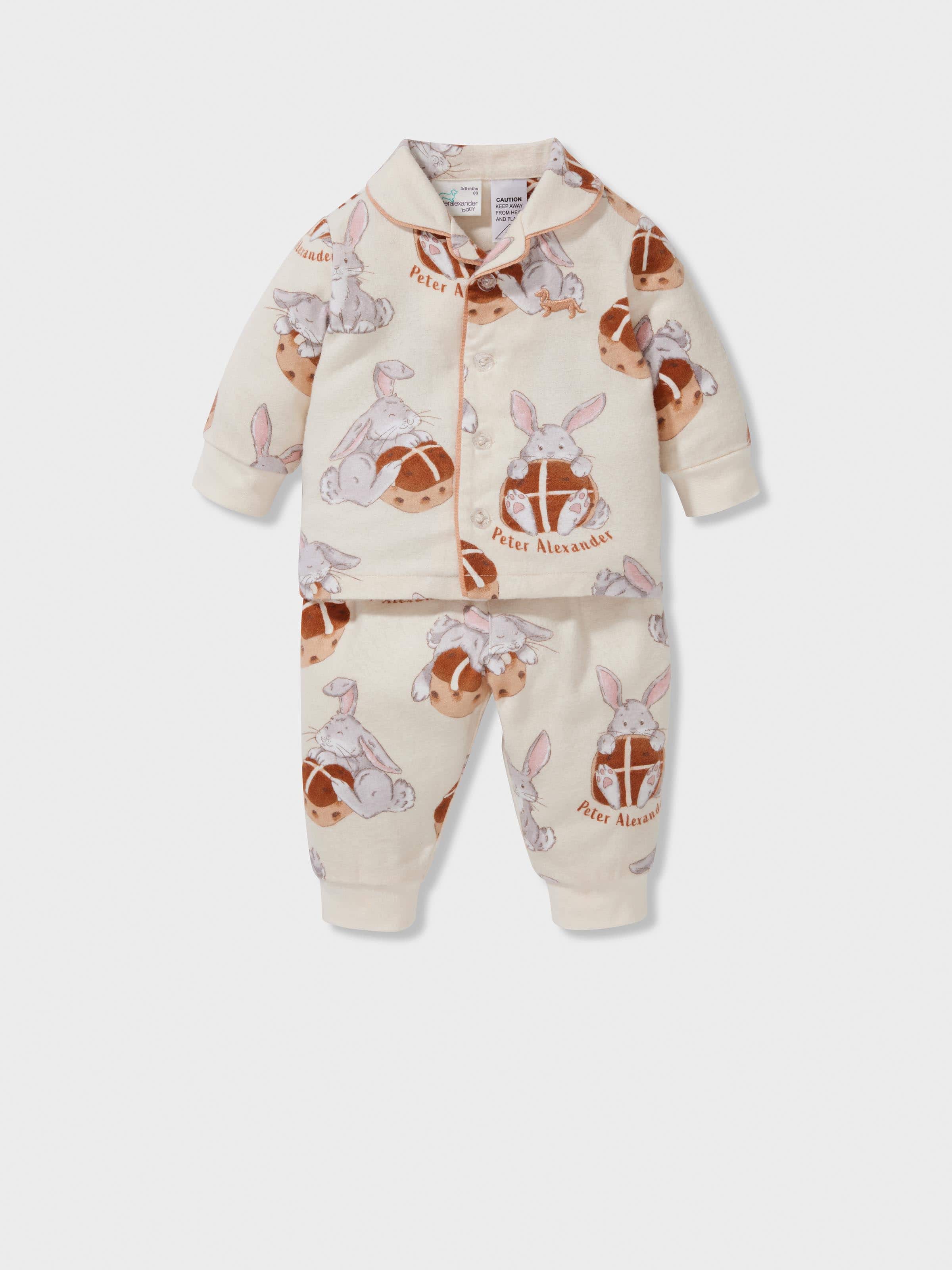 Baby Hot Cross Bun Bamboo Flannelette Long Classic Pj Set