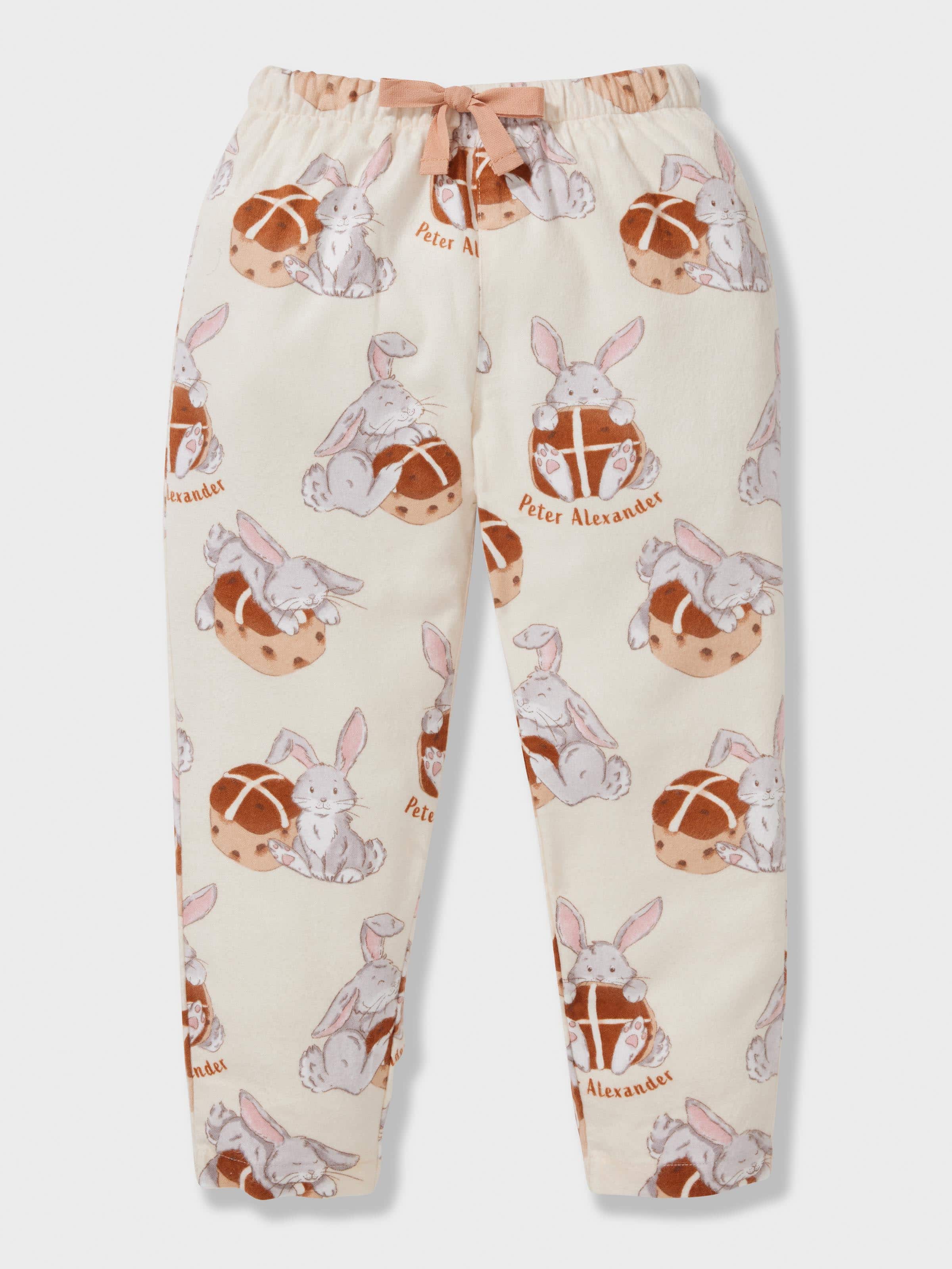 Jnr Kids Hot Cross Buns Bamboo Flannelette Long Classic Pj Set