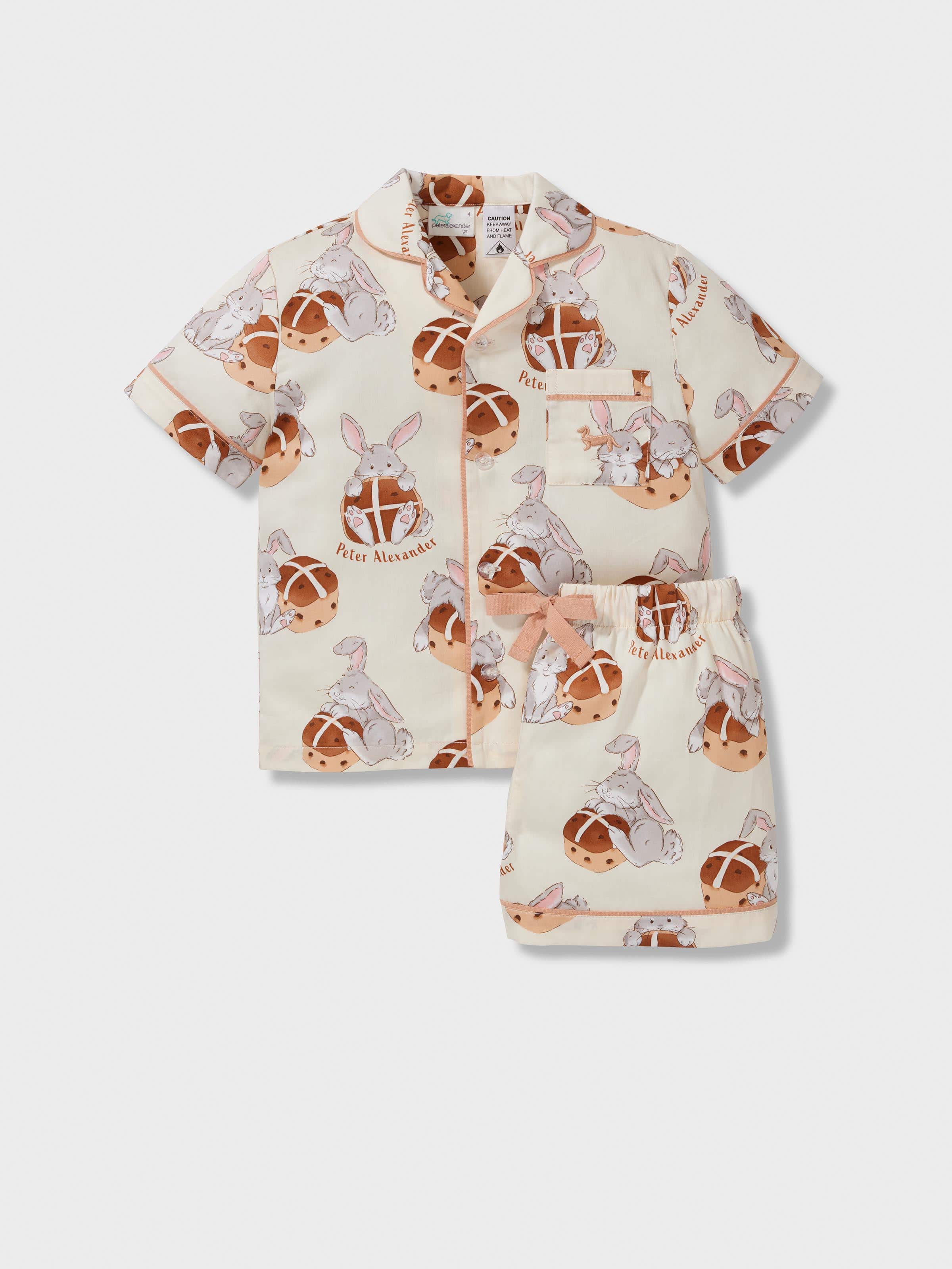 Jnr Kids Hot Cross Buns 100% Cotton Short Classic Pj Set