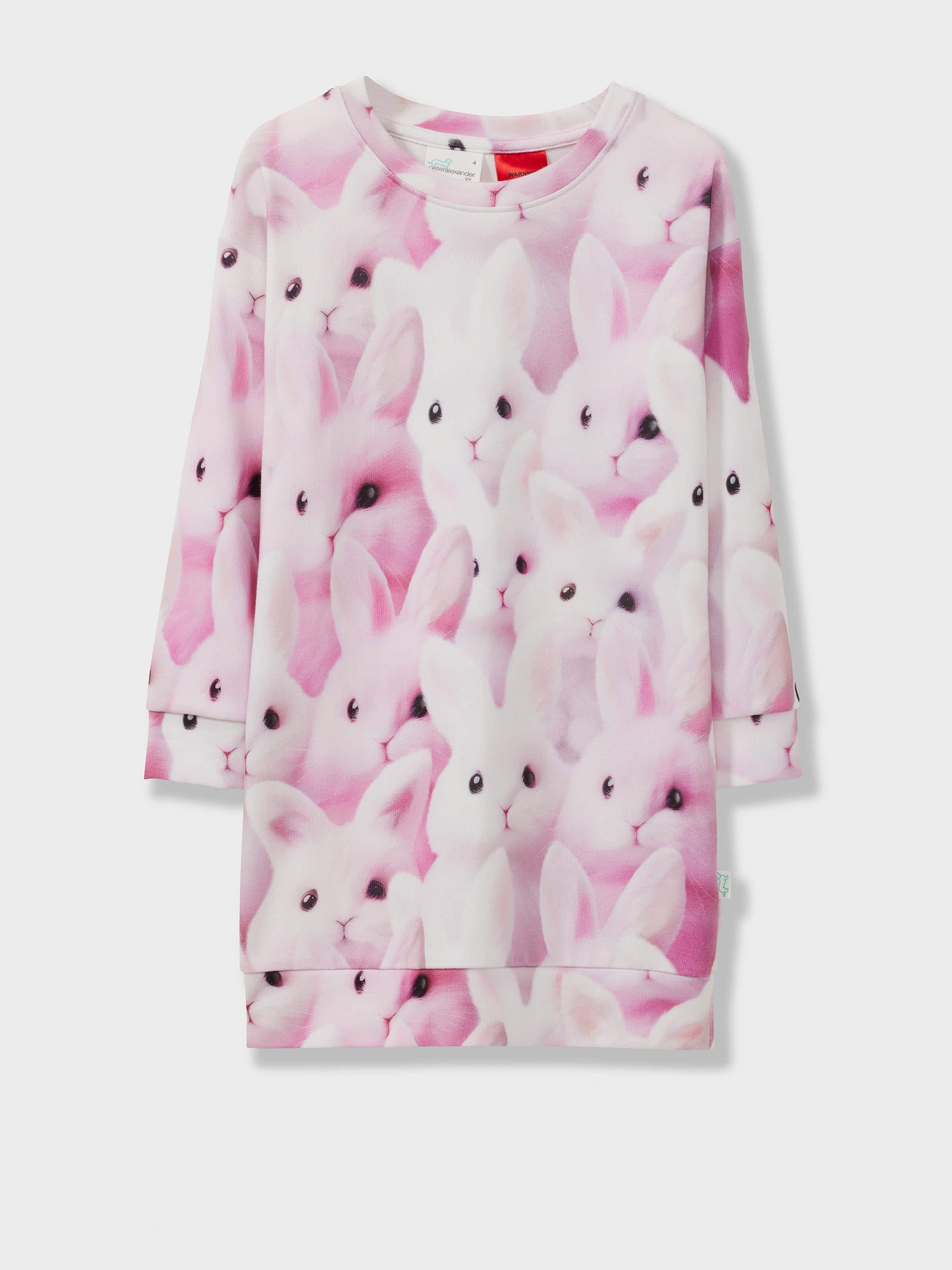 Jnr Girls Soft Bunnies Plush Sleep Tee