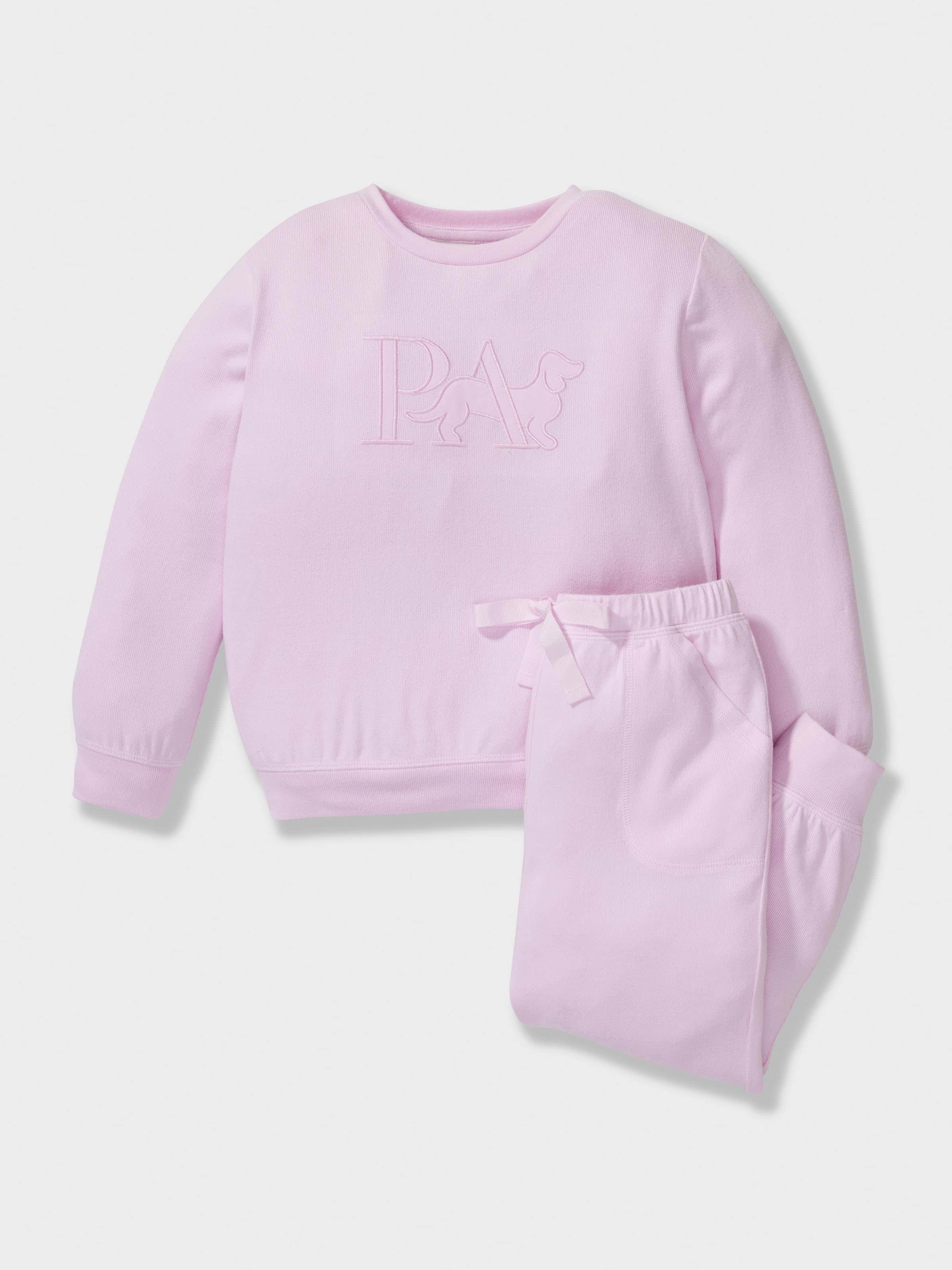 Jnr Girls Pink Plush Long Pj Set