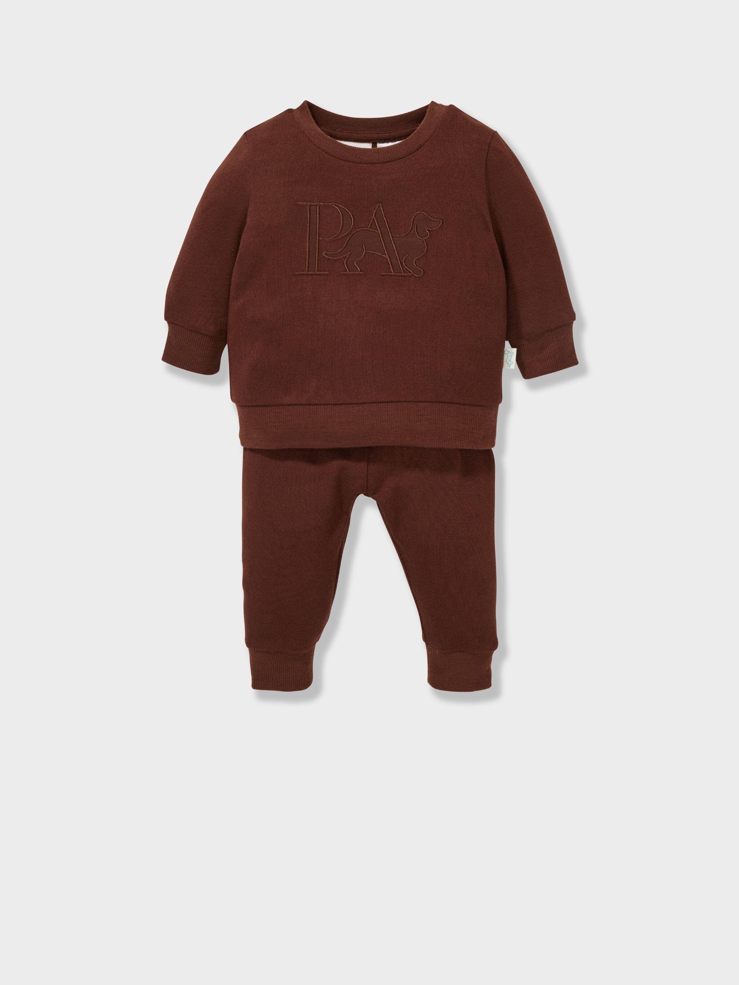 Baby Chocolate Plush Long Pj Set