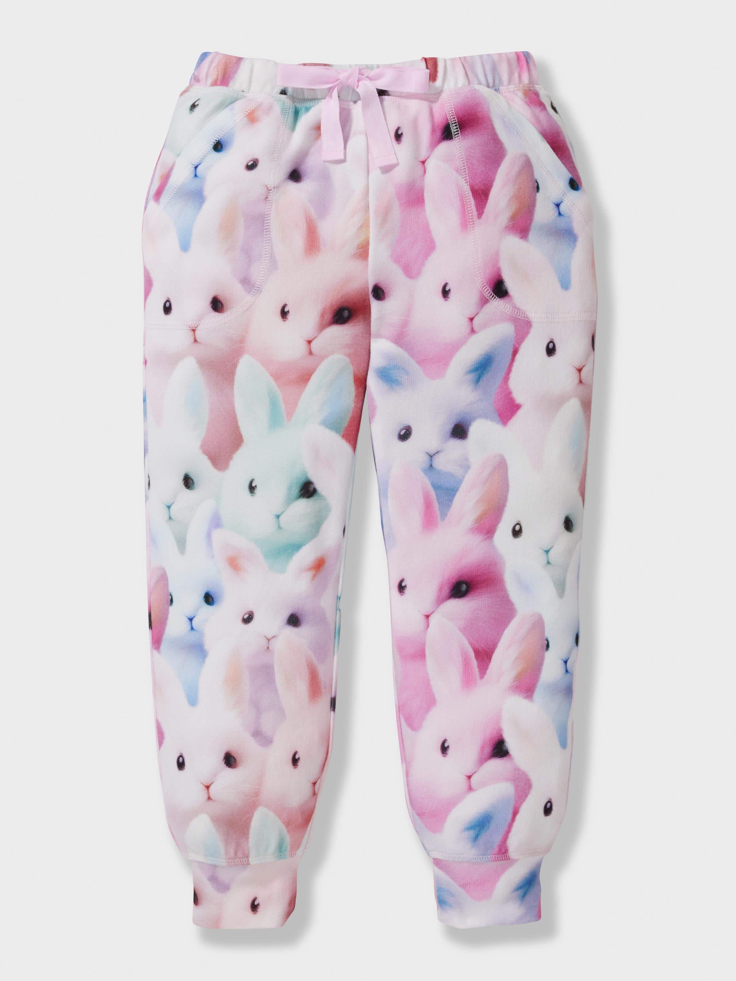 Jnr Girls Soft Bunnies Plush Long Pj Set