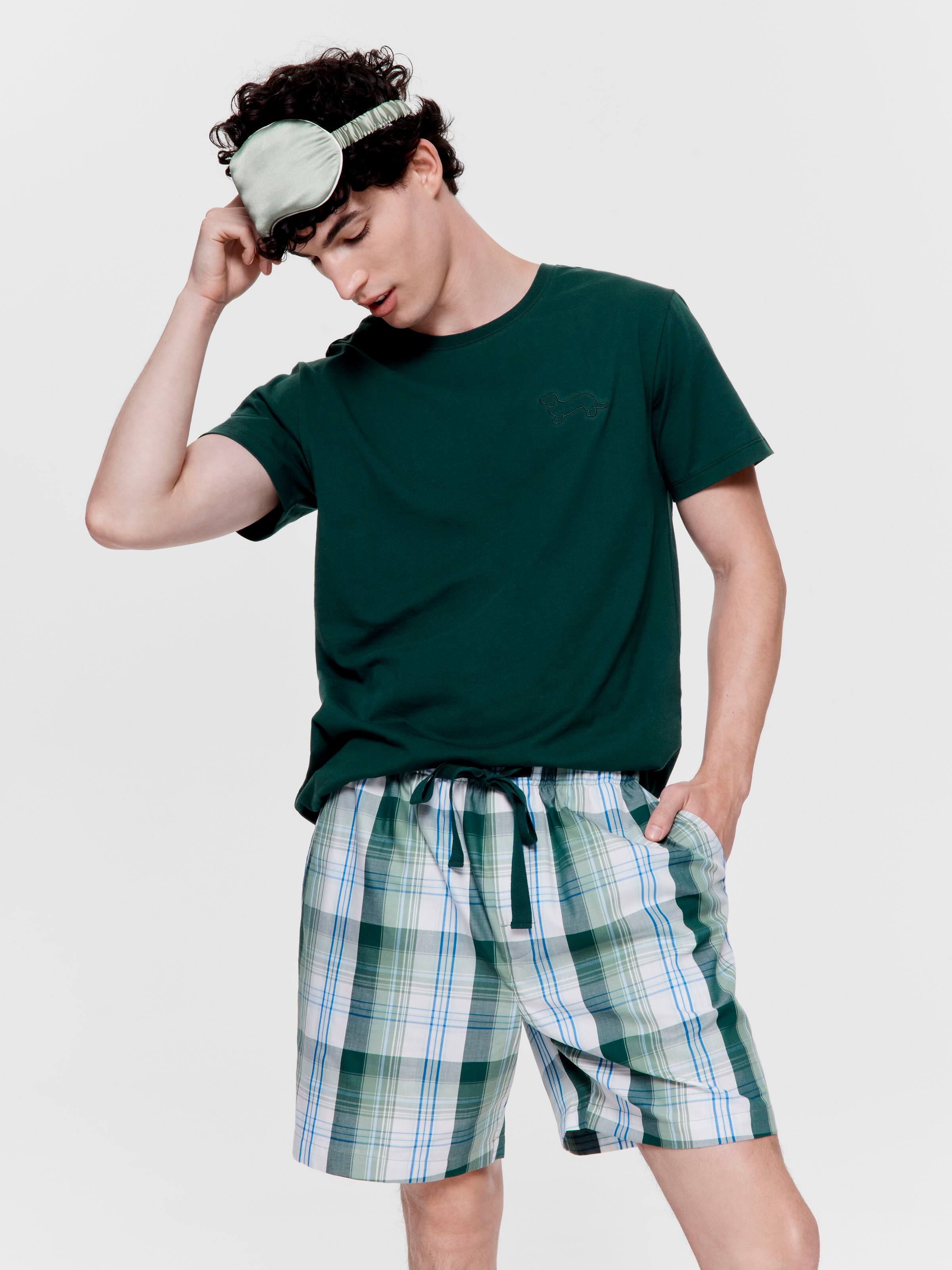 Textured Green Short Sleeve Pj Set