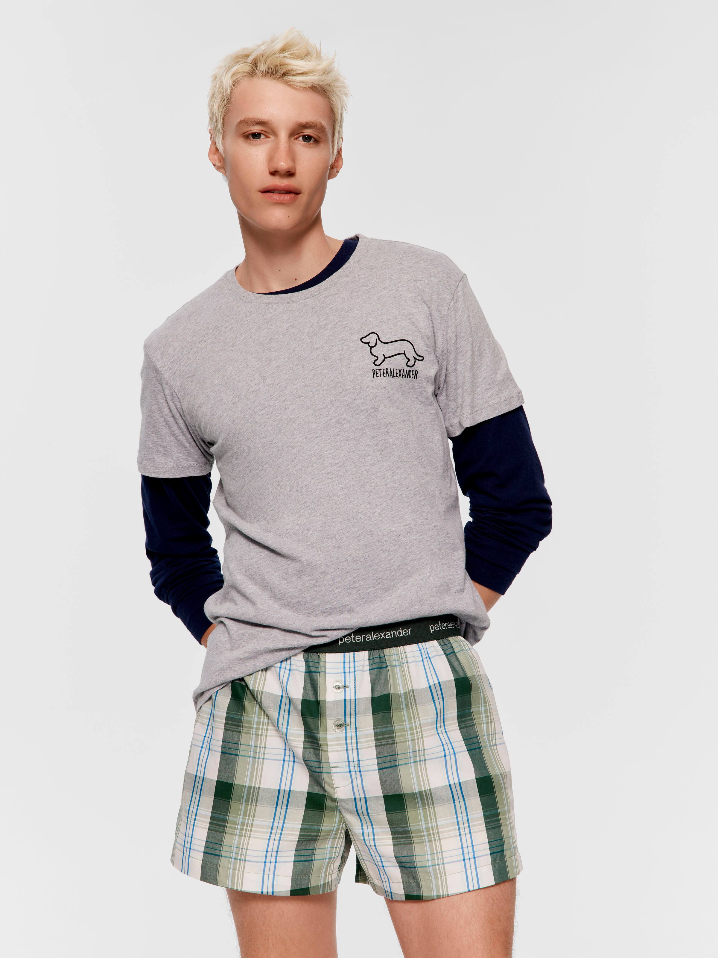 Textured Green Check 100% Cotton Boxer Short