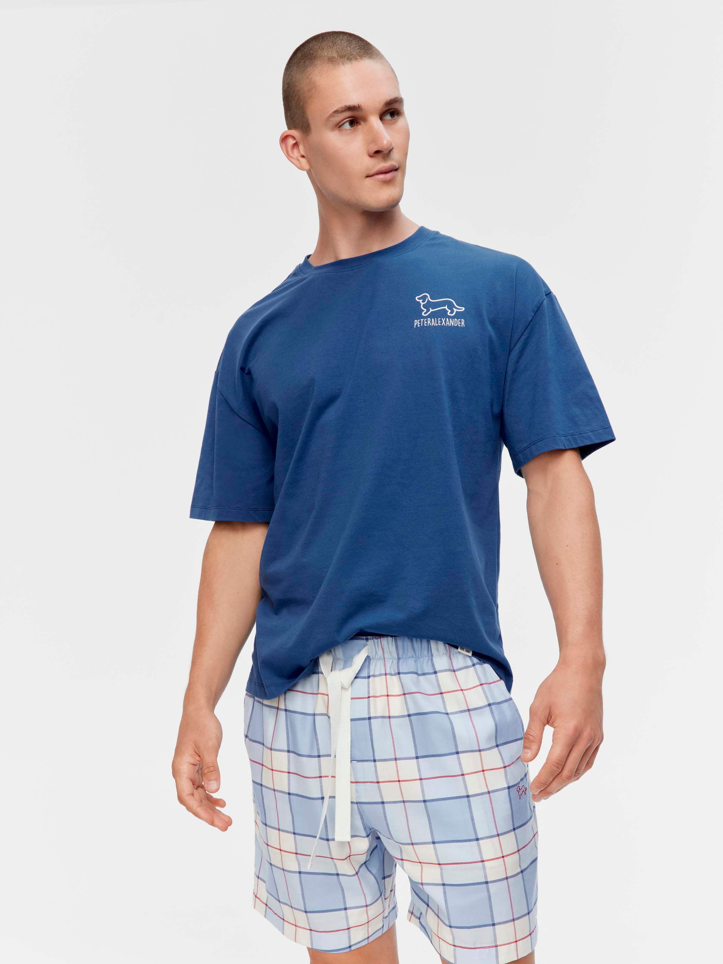 Blue & Red Check 100% Cotton Mid Short