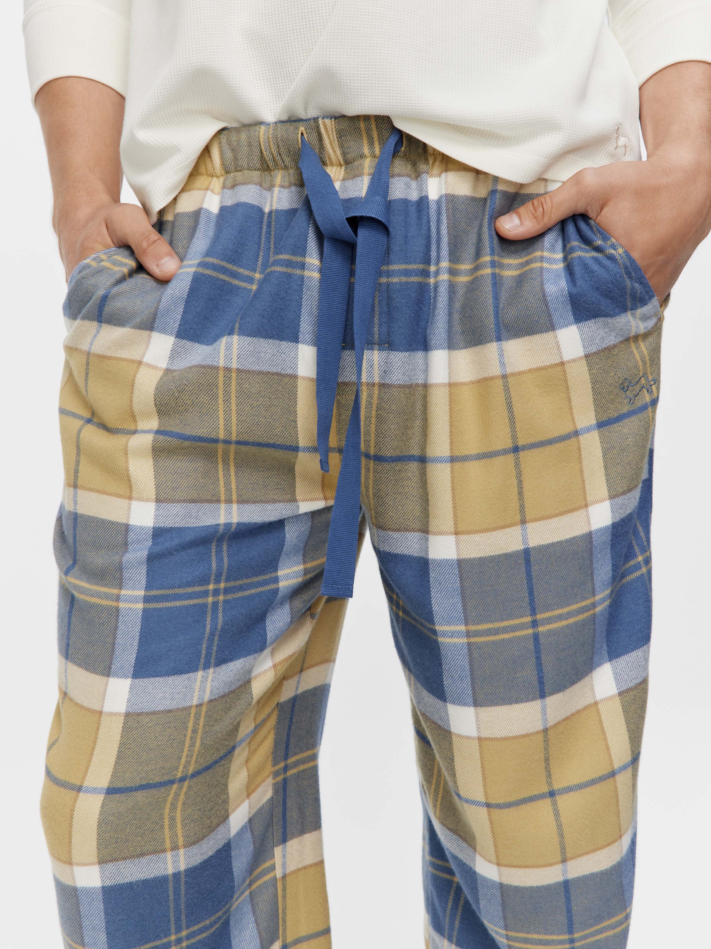 Blue Check Flannelette Classic Pj Pant