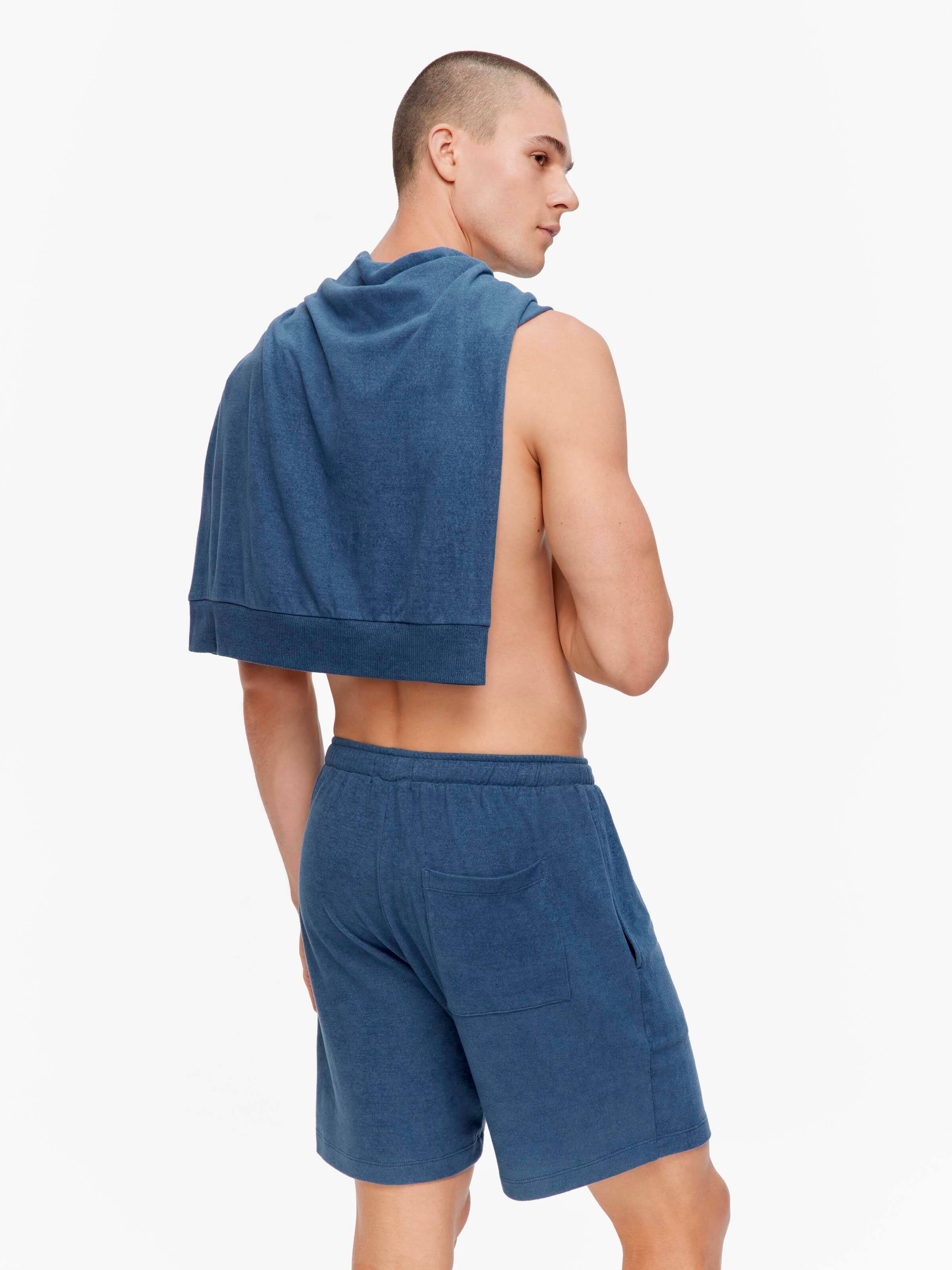 Airforce Blue Fuzzy Mid Short