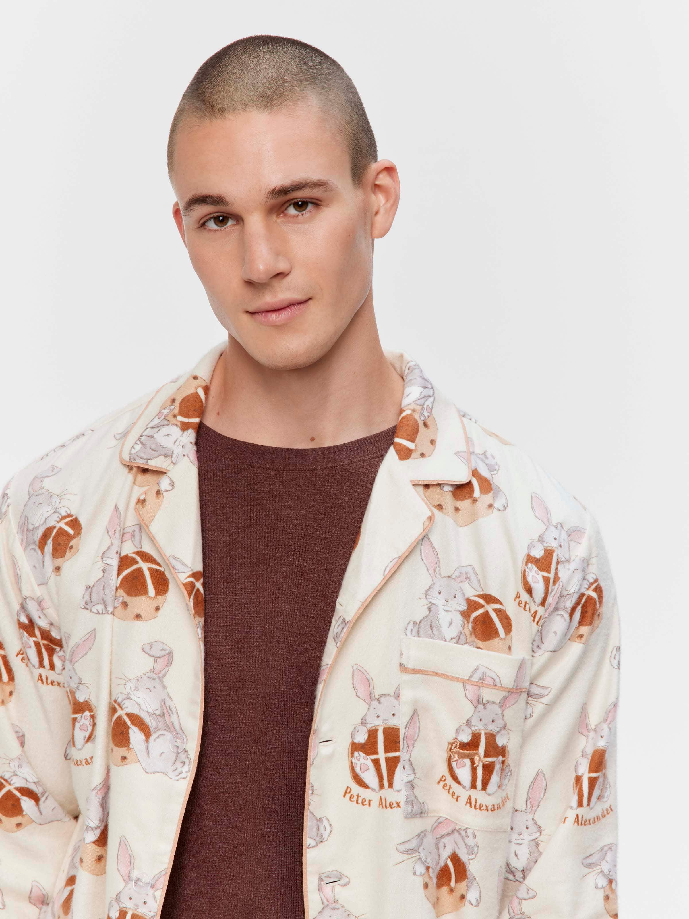 Hot Cross Bunny Flannelette Long Sleeve Pj Set