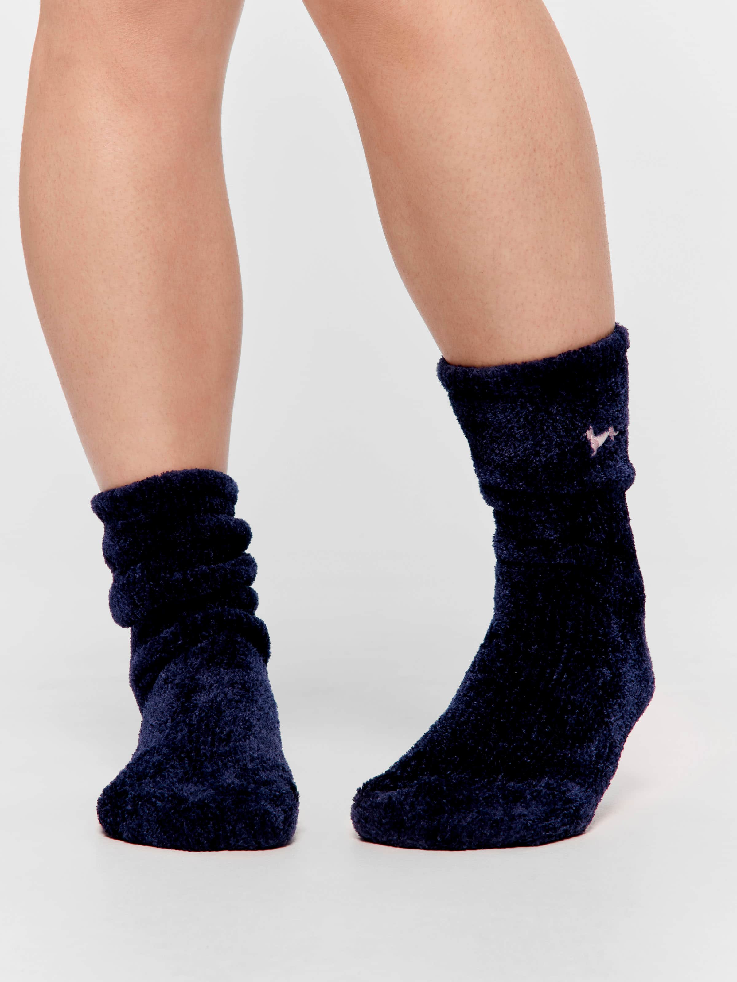 Navy Soft Chenille Mid Sock