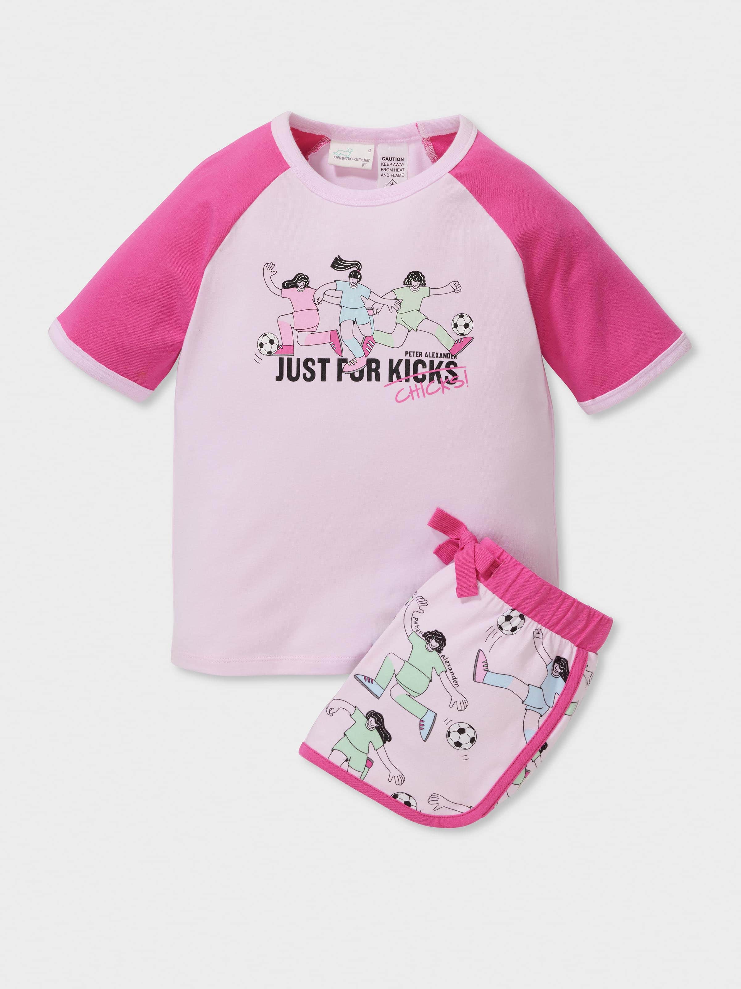 Girls Soccer Kicks Short Pj Set