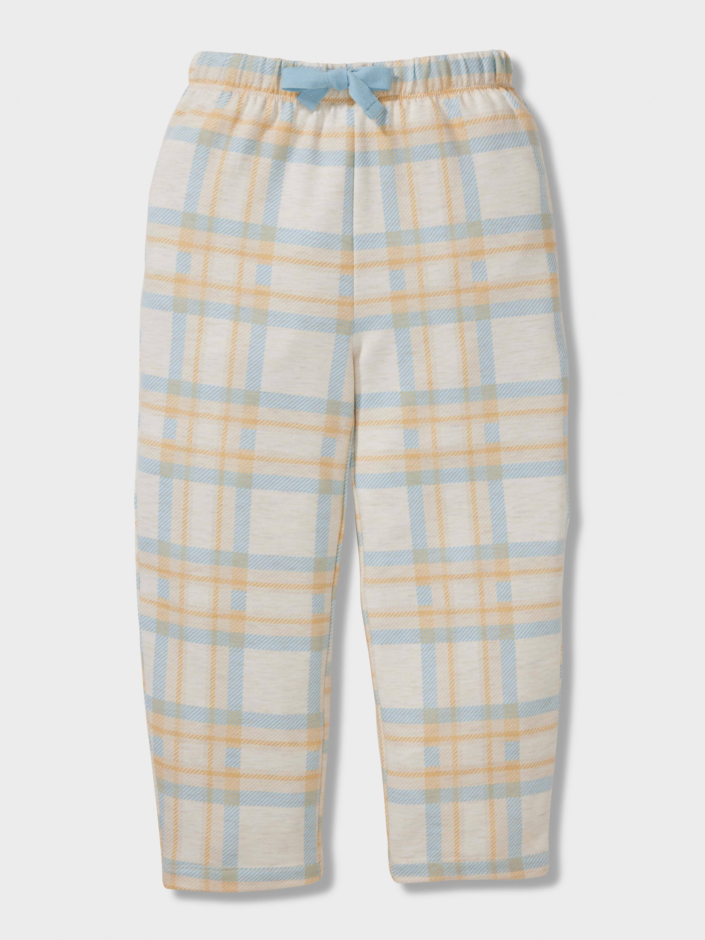 Jnr Boys Oat Check Long Pj Set