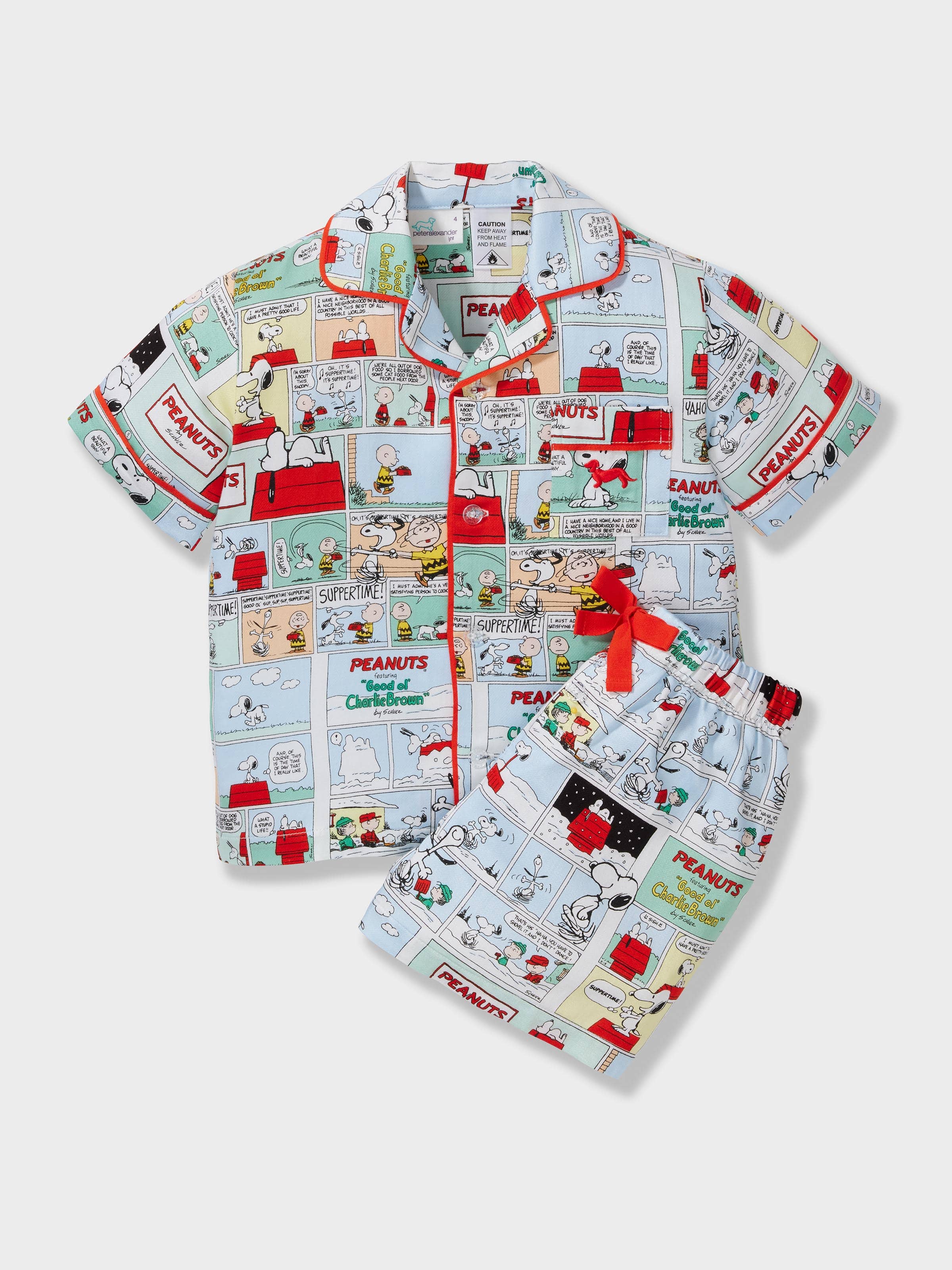 Kids Peanuts Comic Strip Short Classic Pj Set