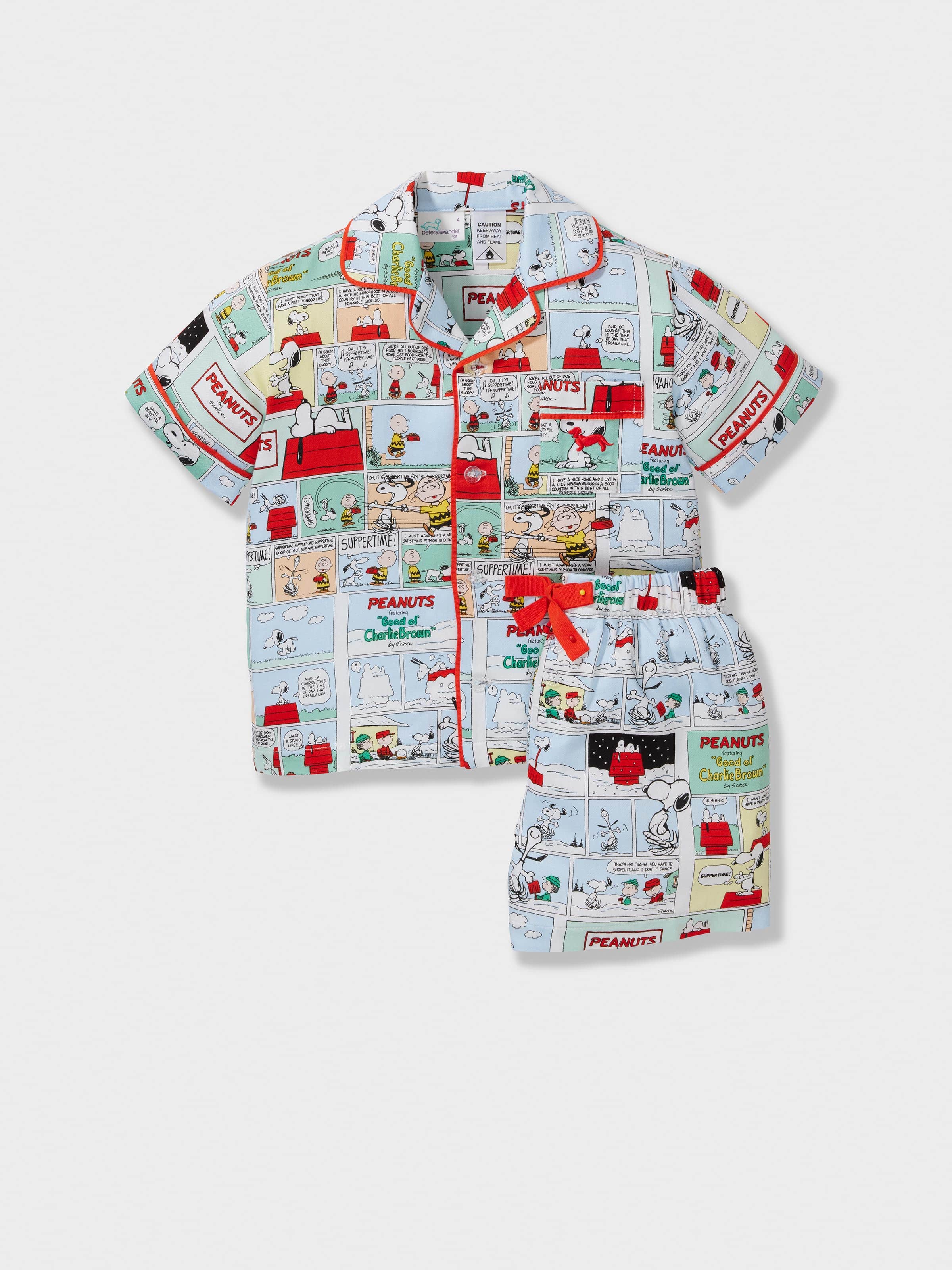Jnr Kids Peanuts Comic Strip Short Classic Pj Set