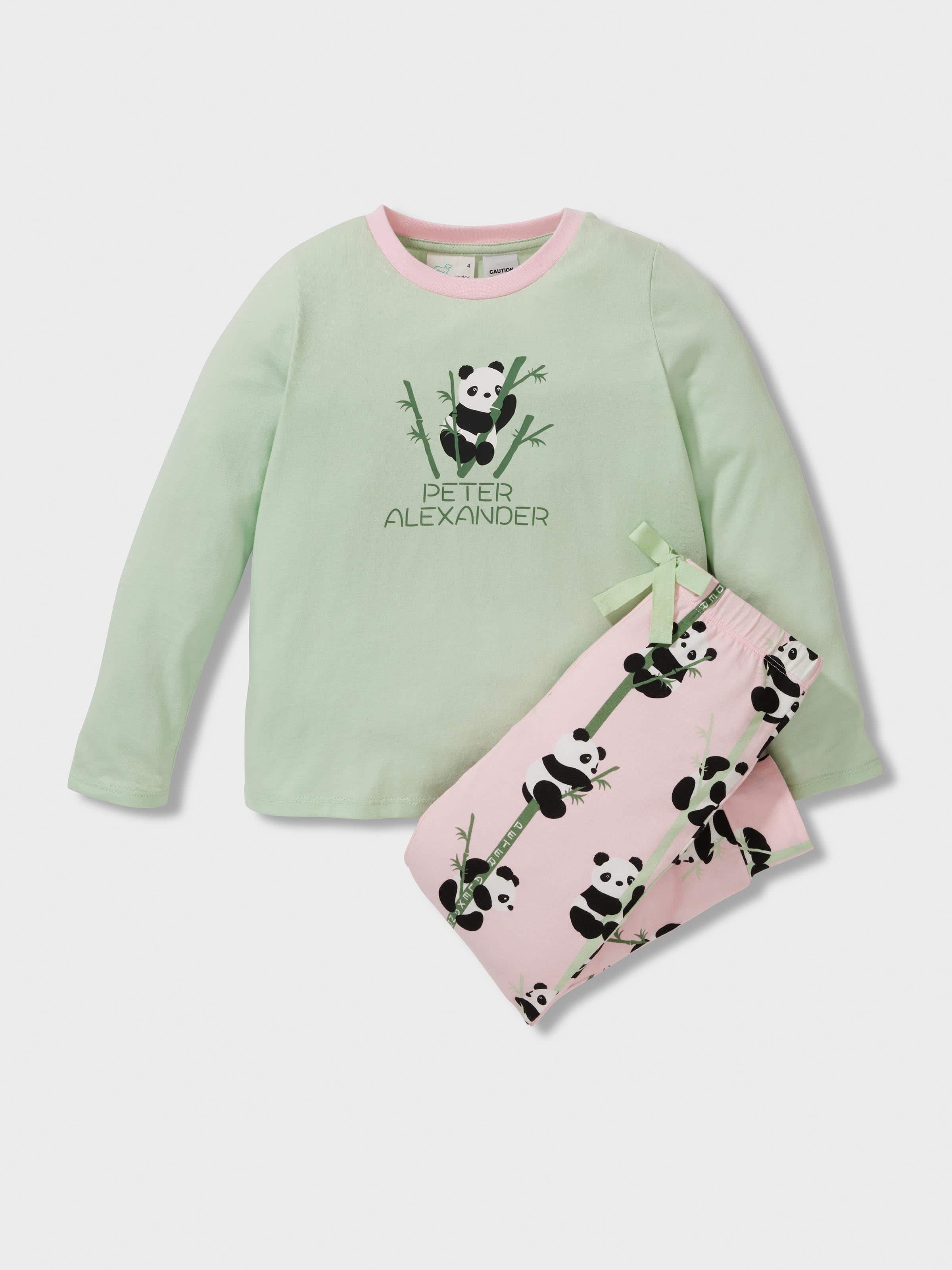 Girls Panda Long Pj Set