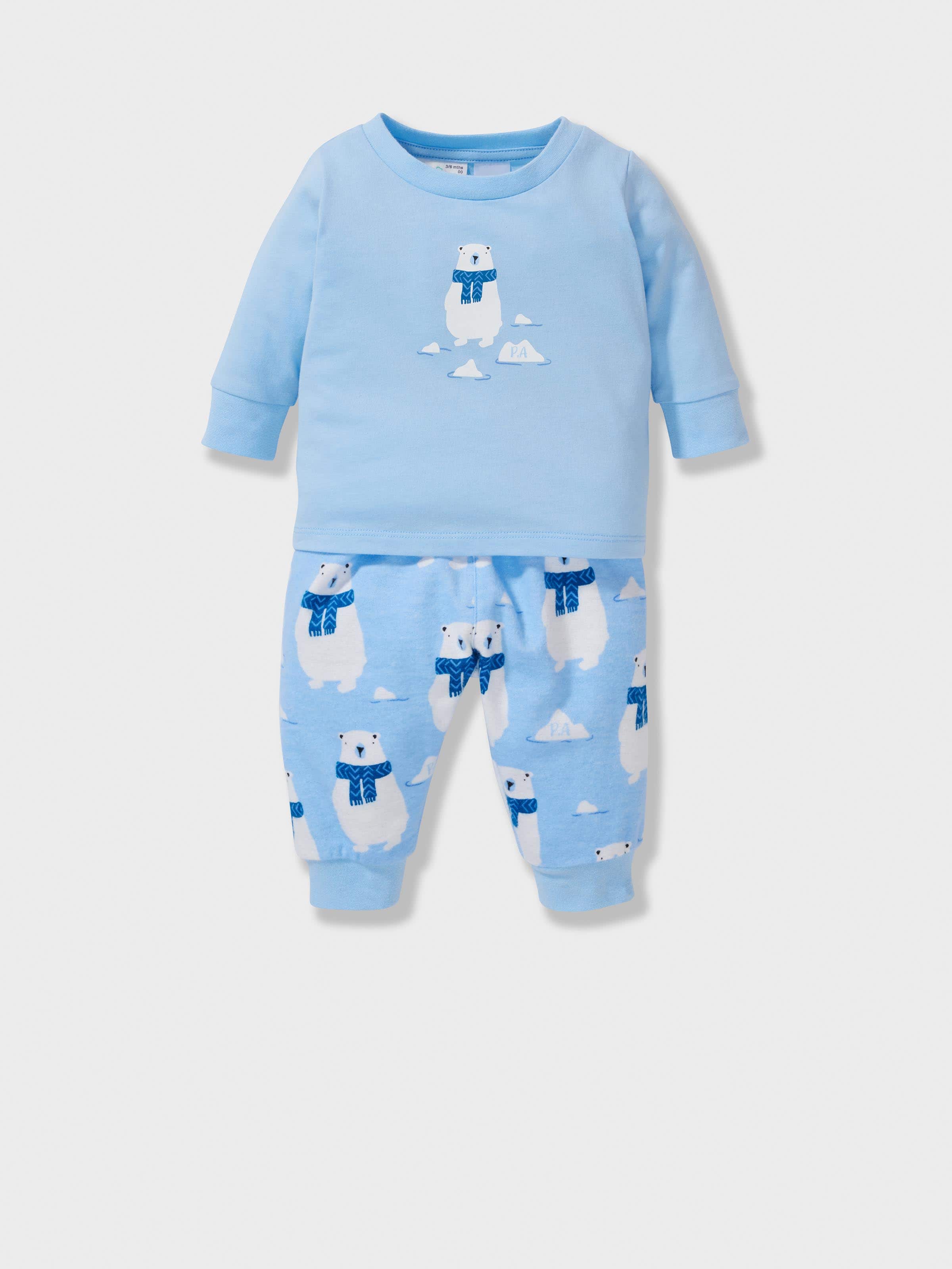 Baby Polar Bear 100% Cotton Long Pj Set