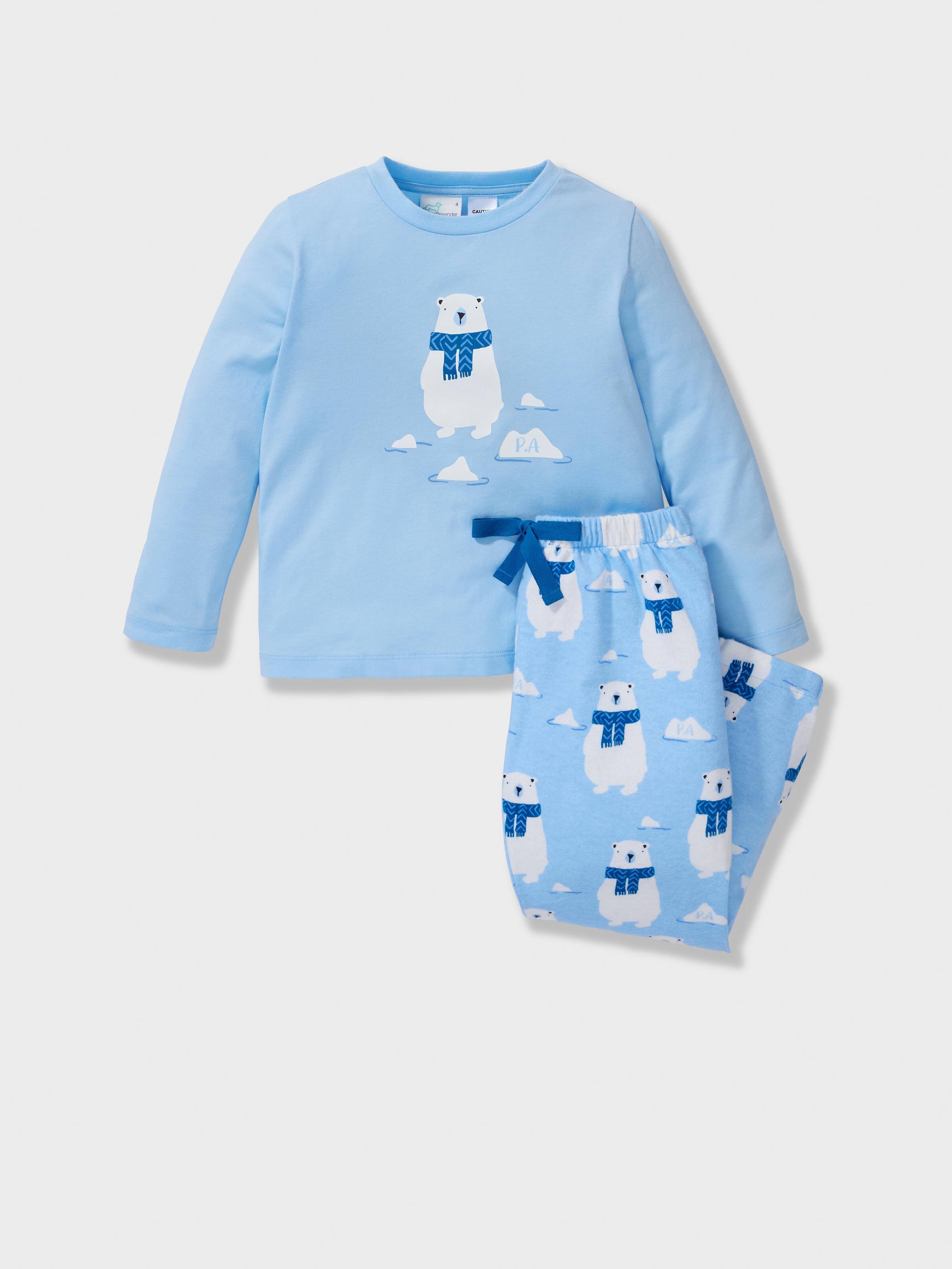 Jnr Kids Polar Bear 100% Cotton Long Pj Set