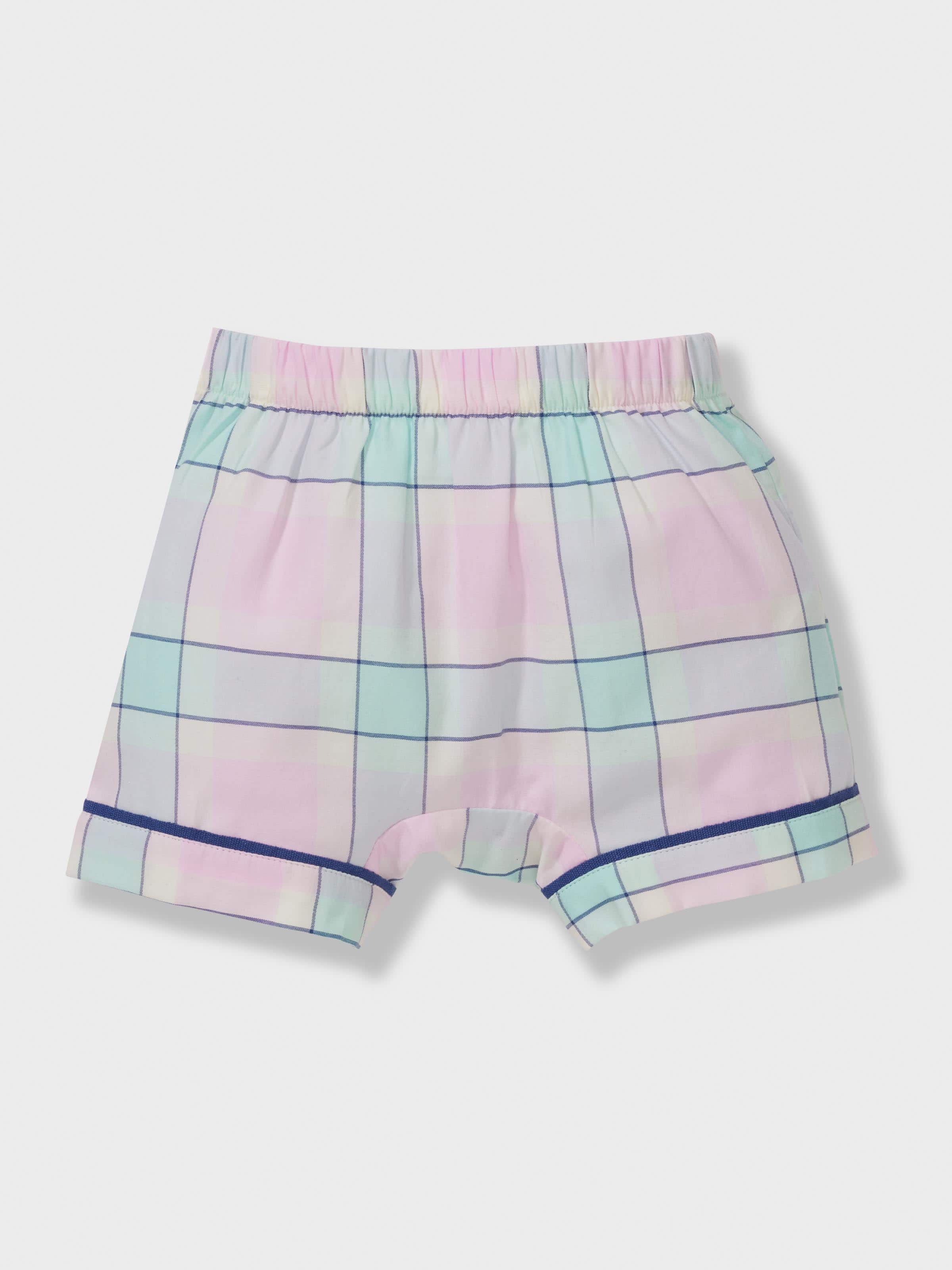 Baby Girl Pink Check 100% Cotton Classic Short Pj Set