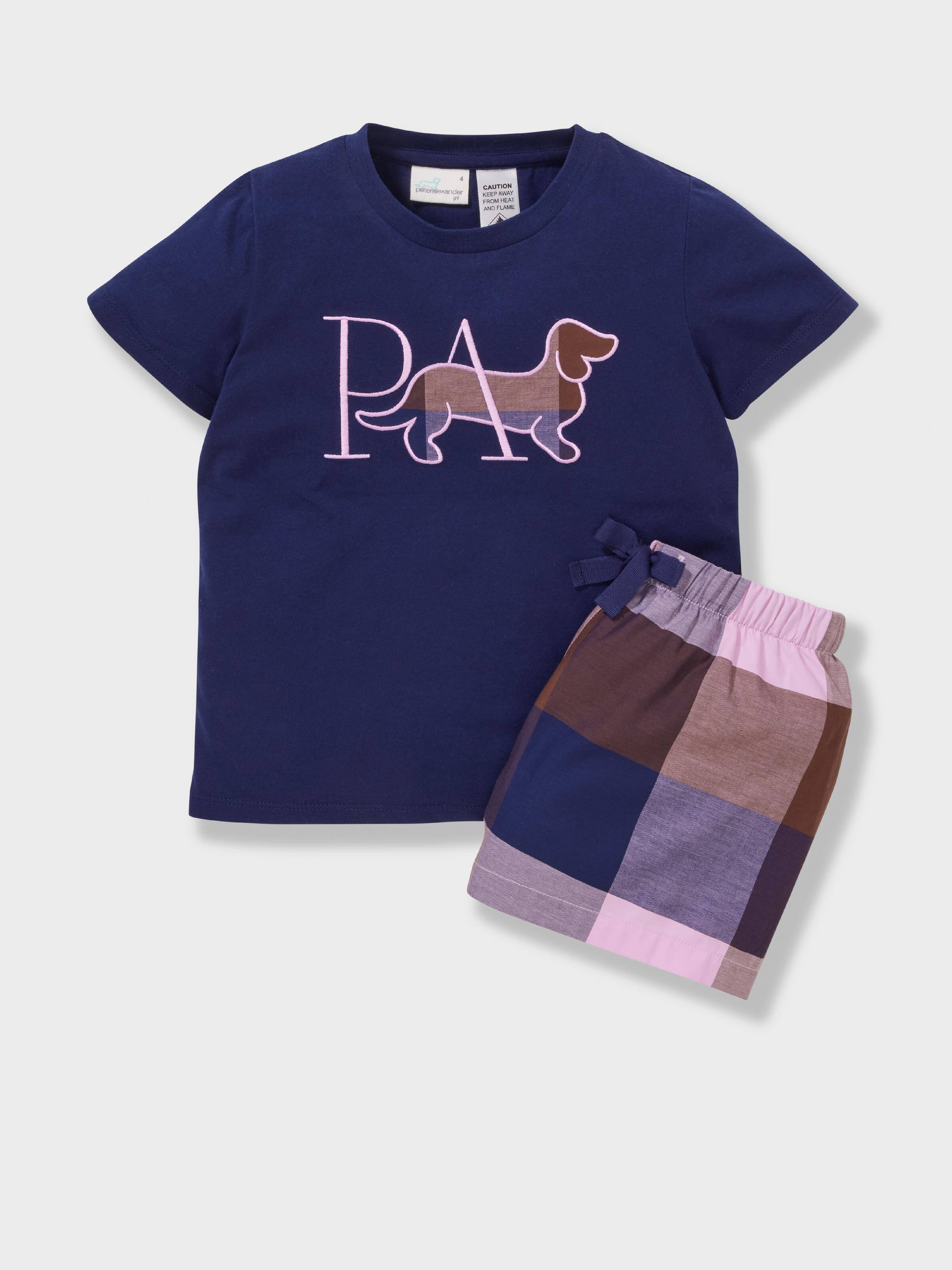 Jnr Girls Buffalo Check 100% Cotton Short Pj Set