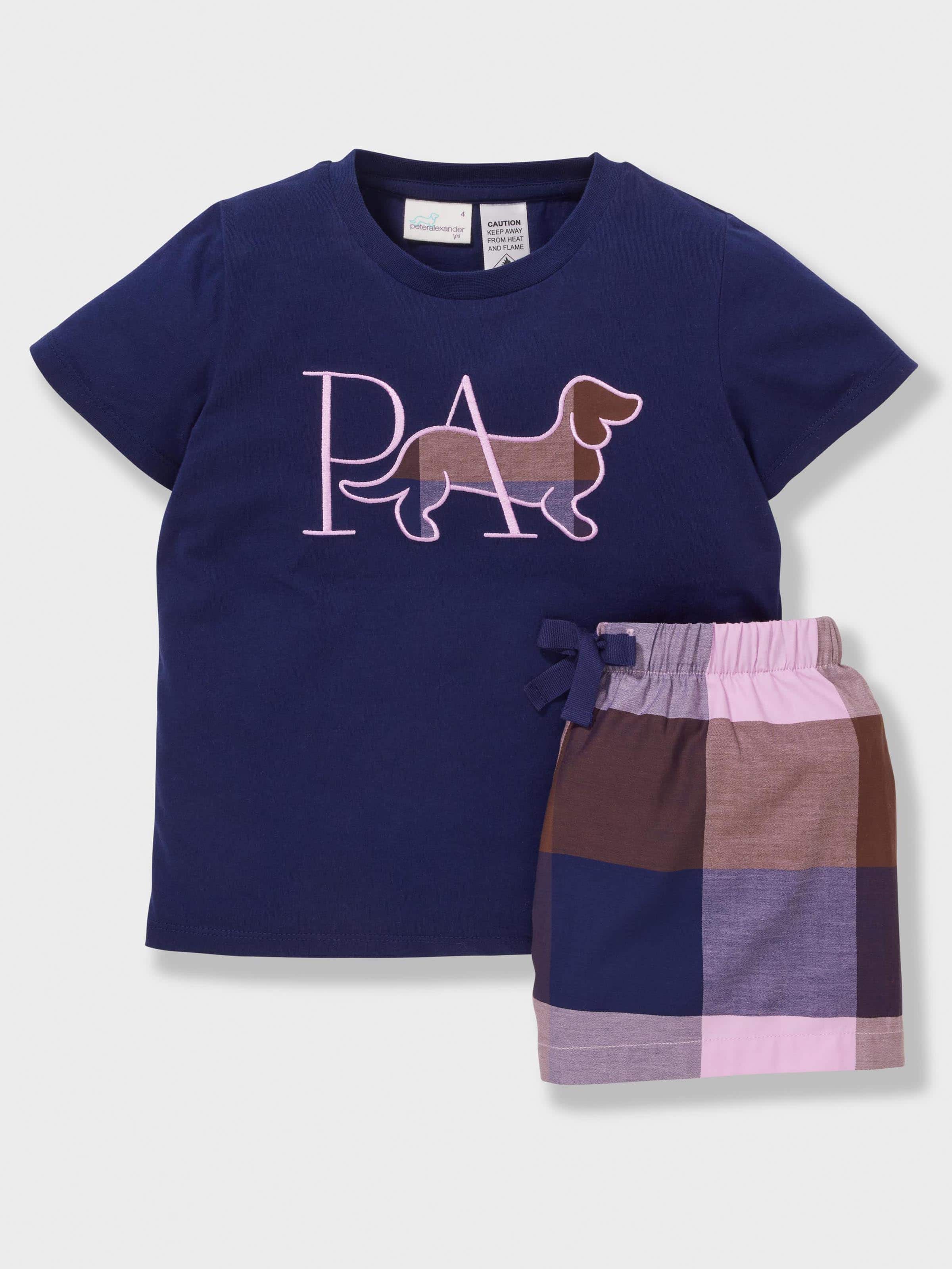 Girls Buffalo Check 100% Cotton Short Pj Set
