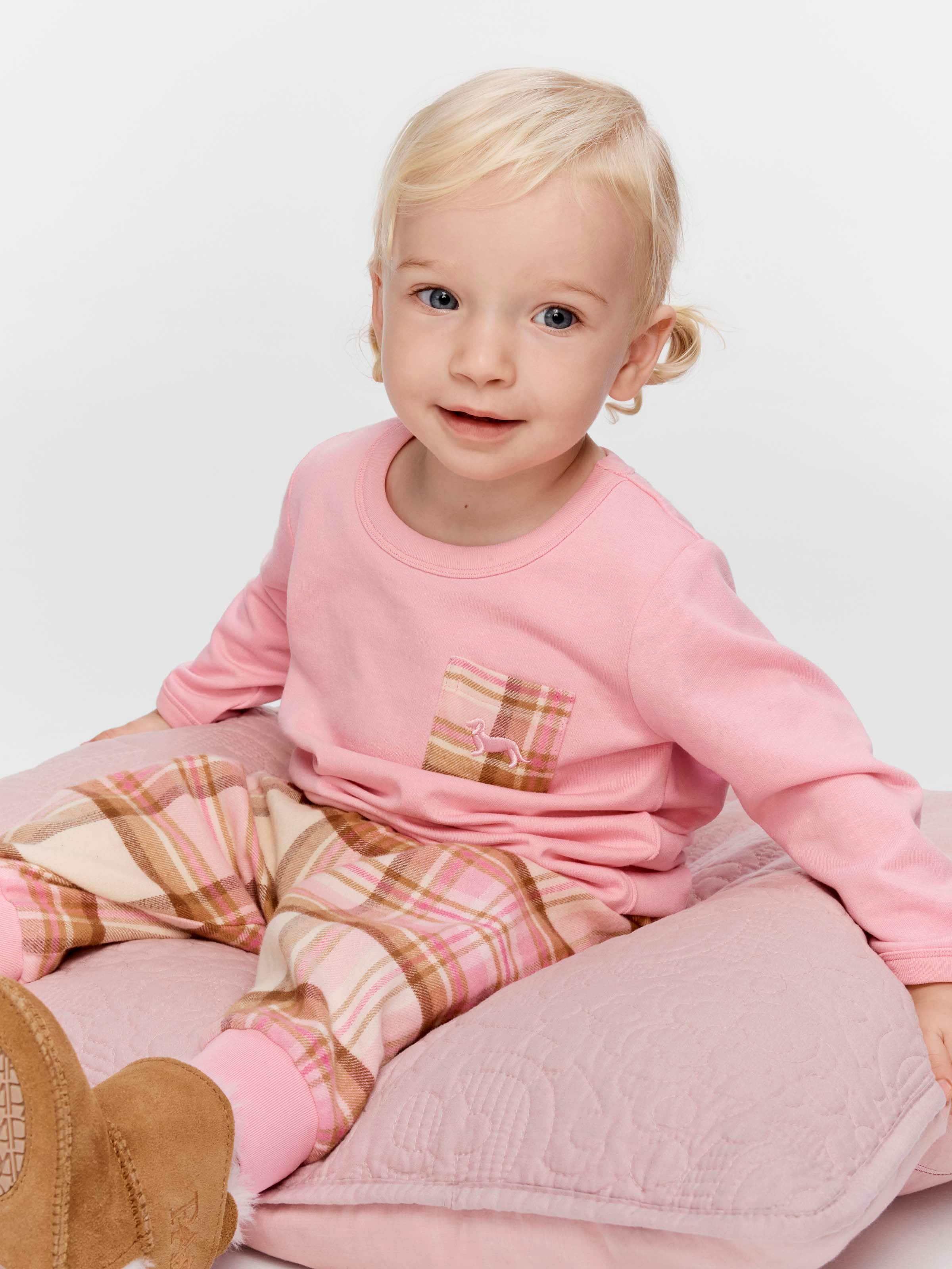 Baby Girl Pink Check Long Pj Set