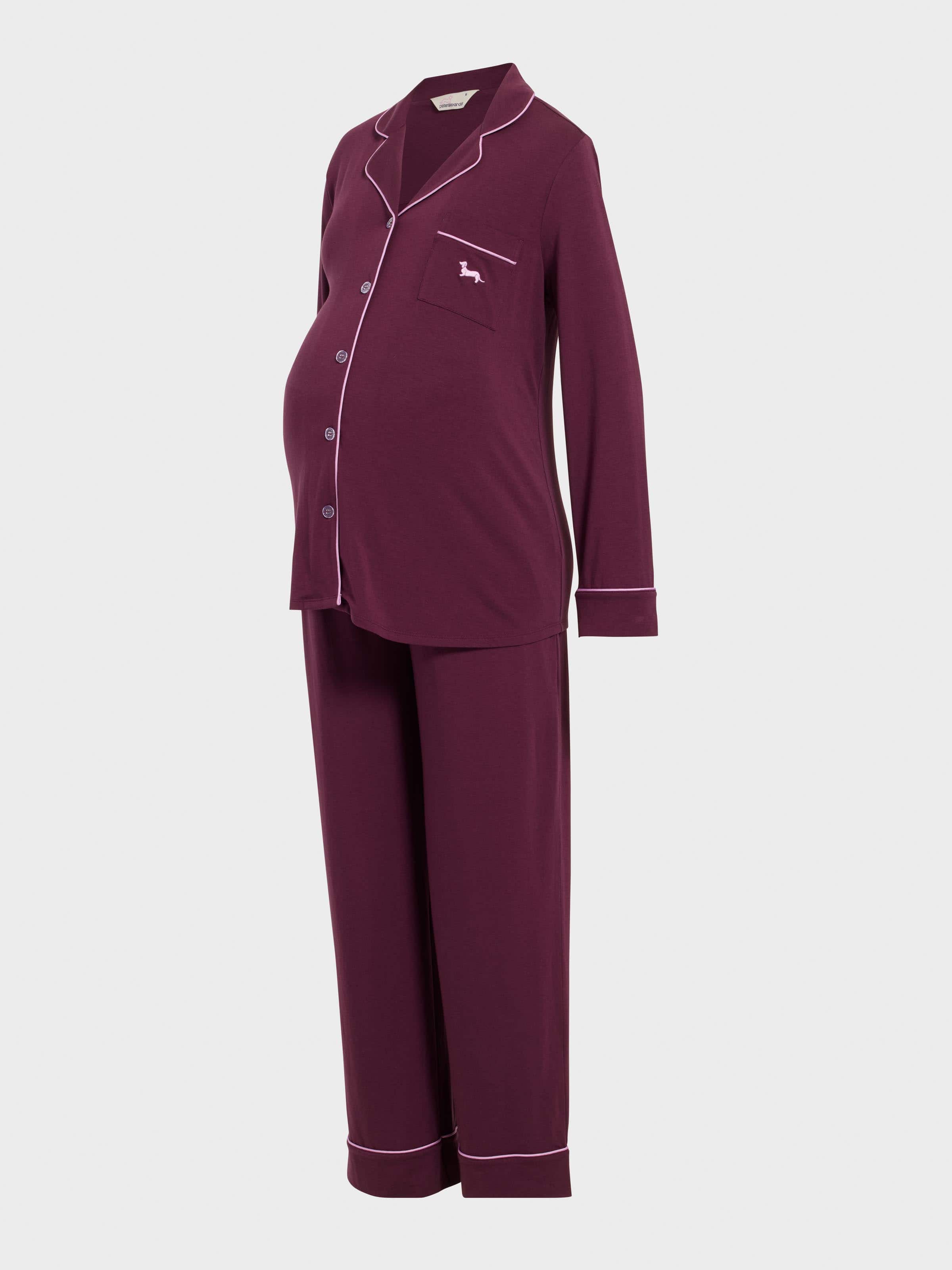 Maternity Wine Bamboo Long Pj Set