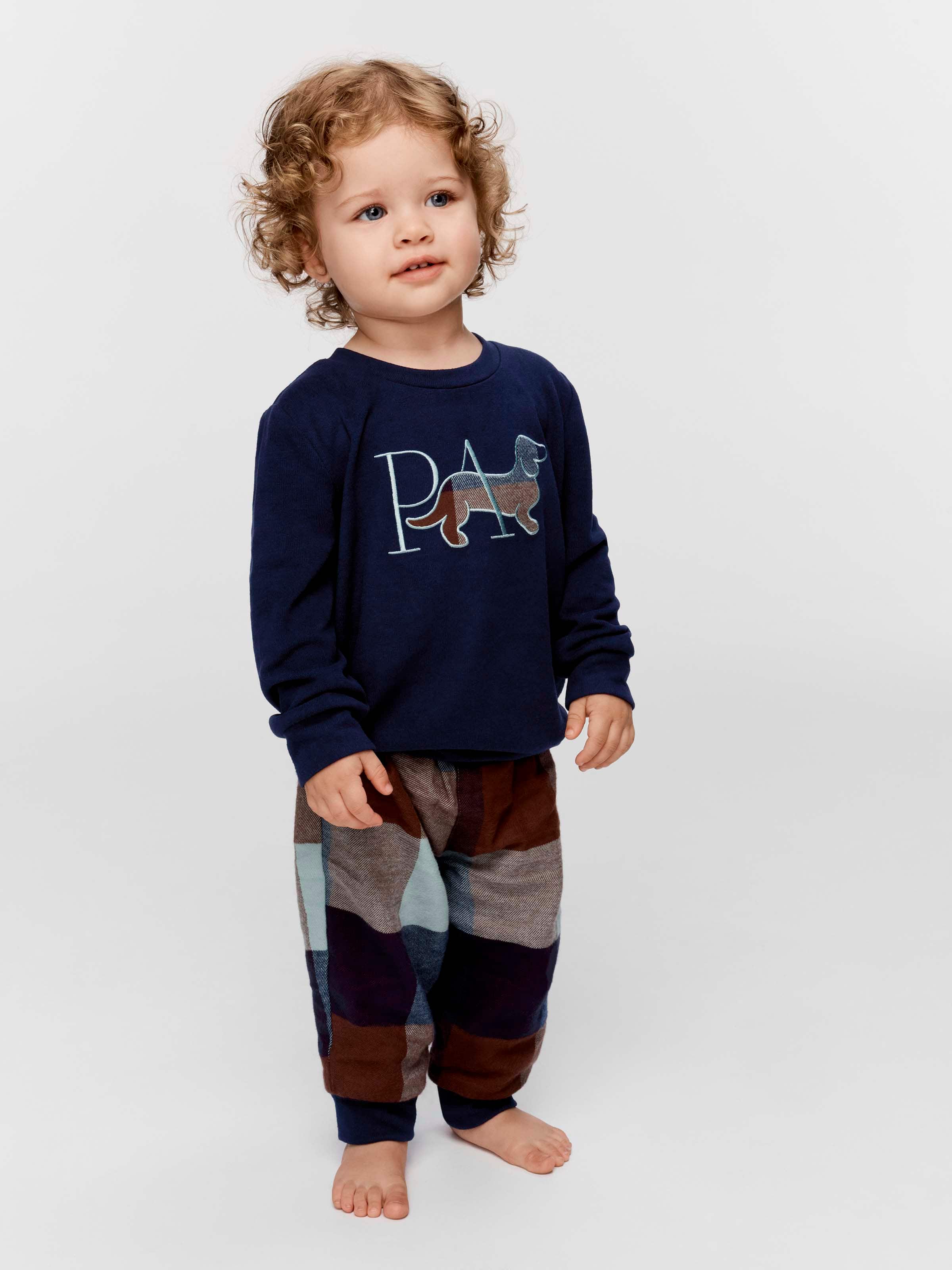 Baby Boy Buffalo Check Long Pj Set