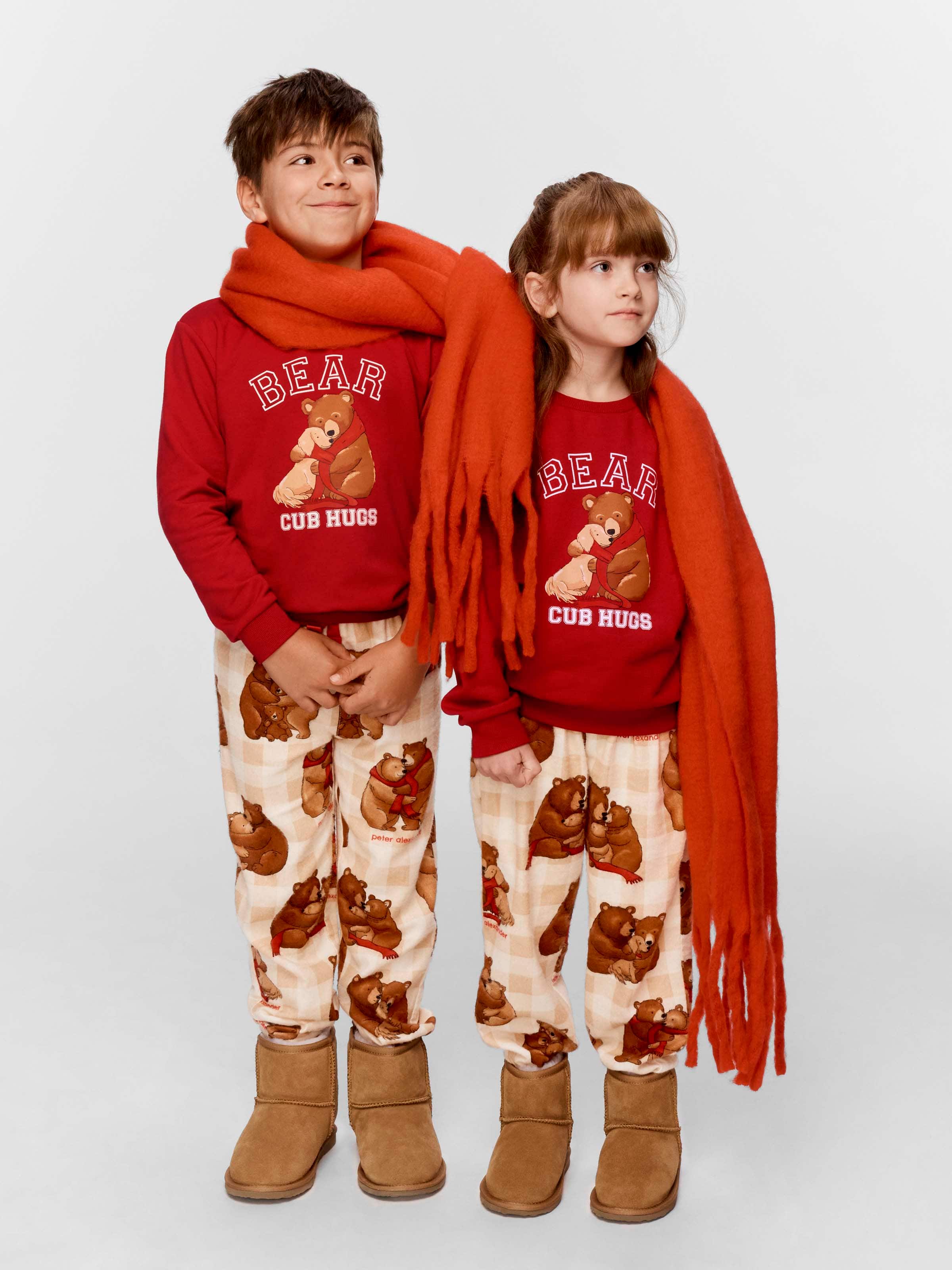 Jnr Kids Bear Cubs Long Pj Set