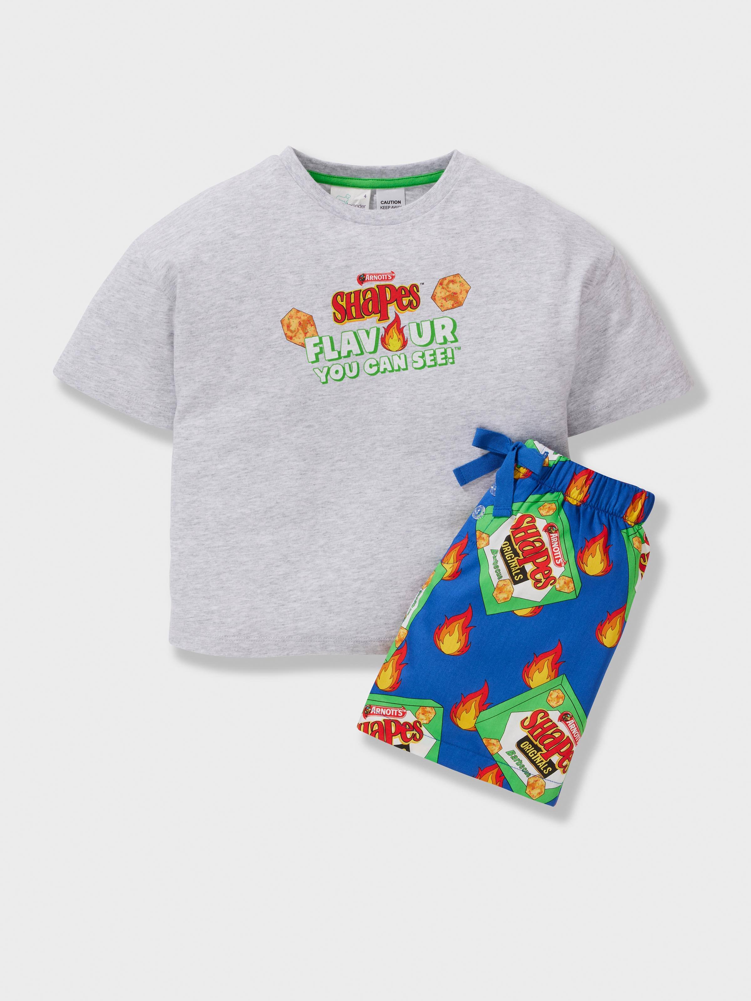Boys Arnott's Barbecue Shapes 100% Cotton Short Pj Set