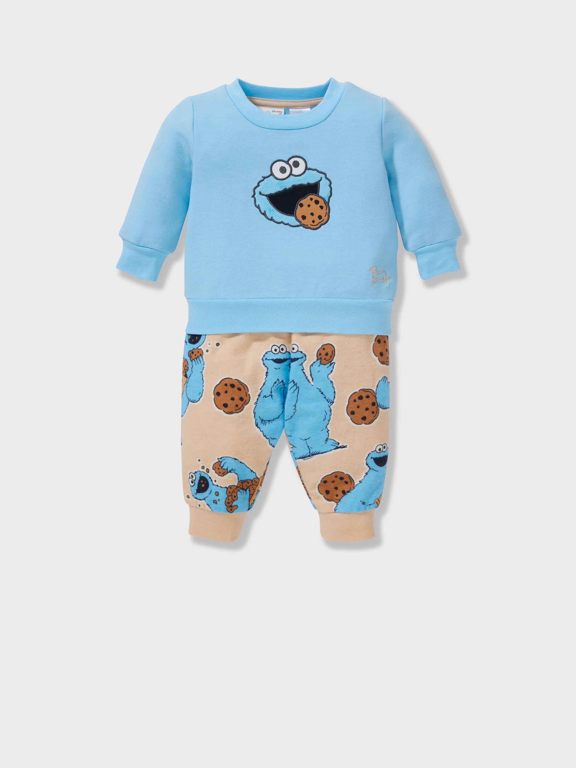 Baby Cookie Monster Long Pj Set